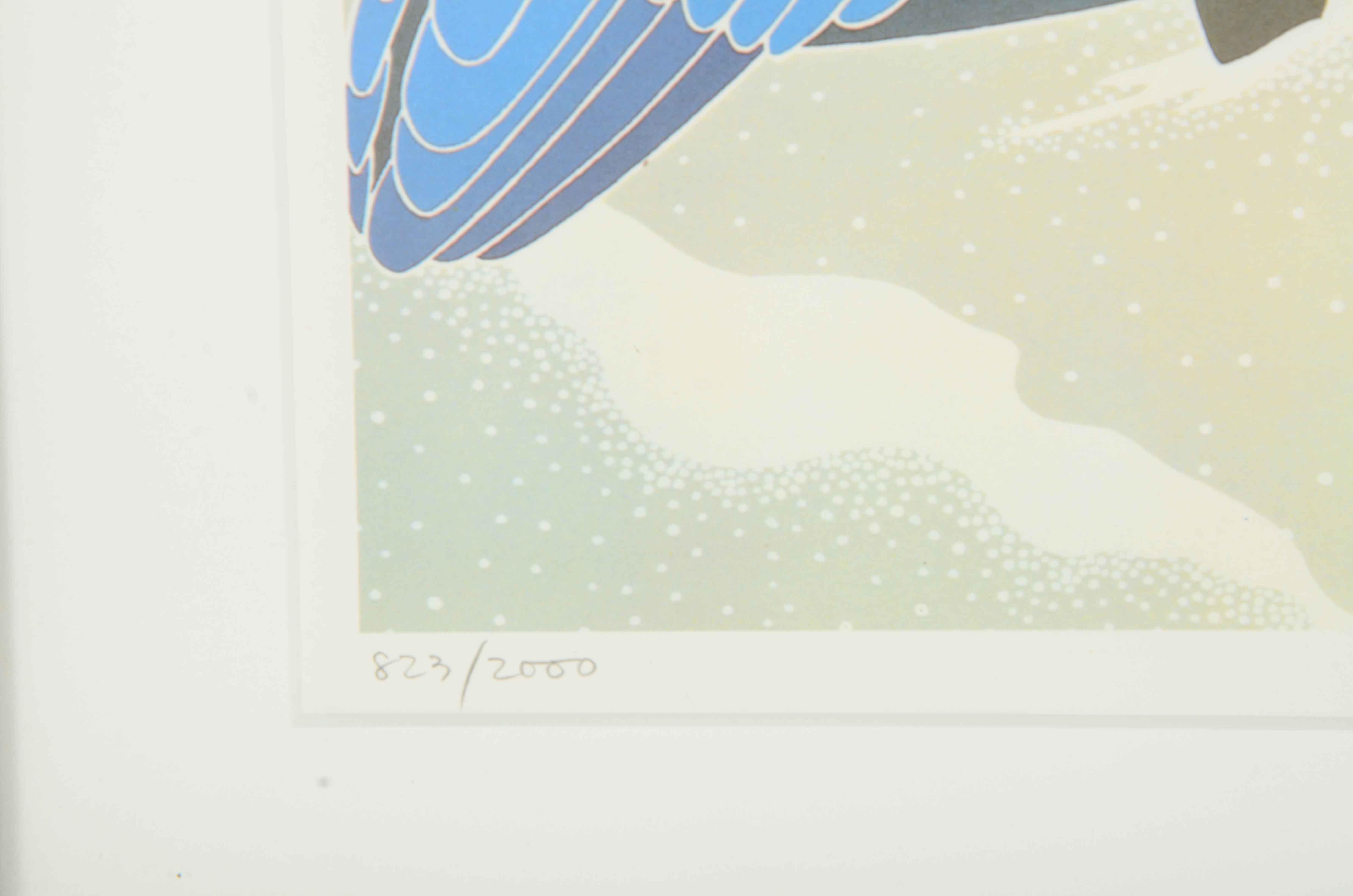 Ikki Matsumoto Signed Limited Edition Offset Lithograph Print of a Blue Heron