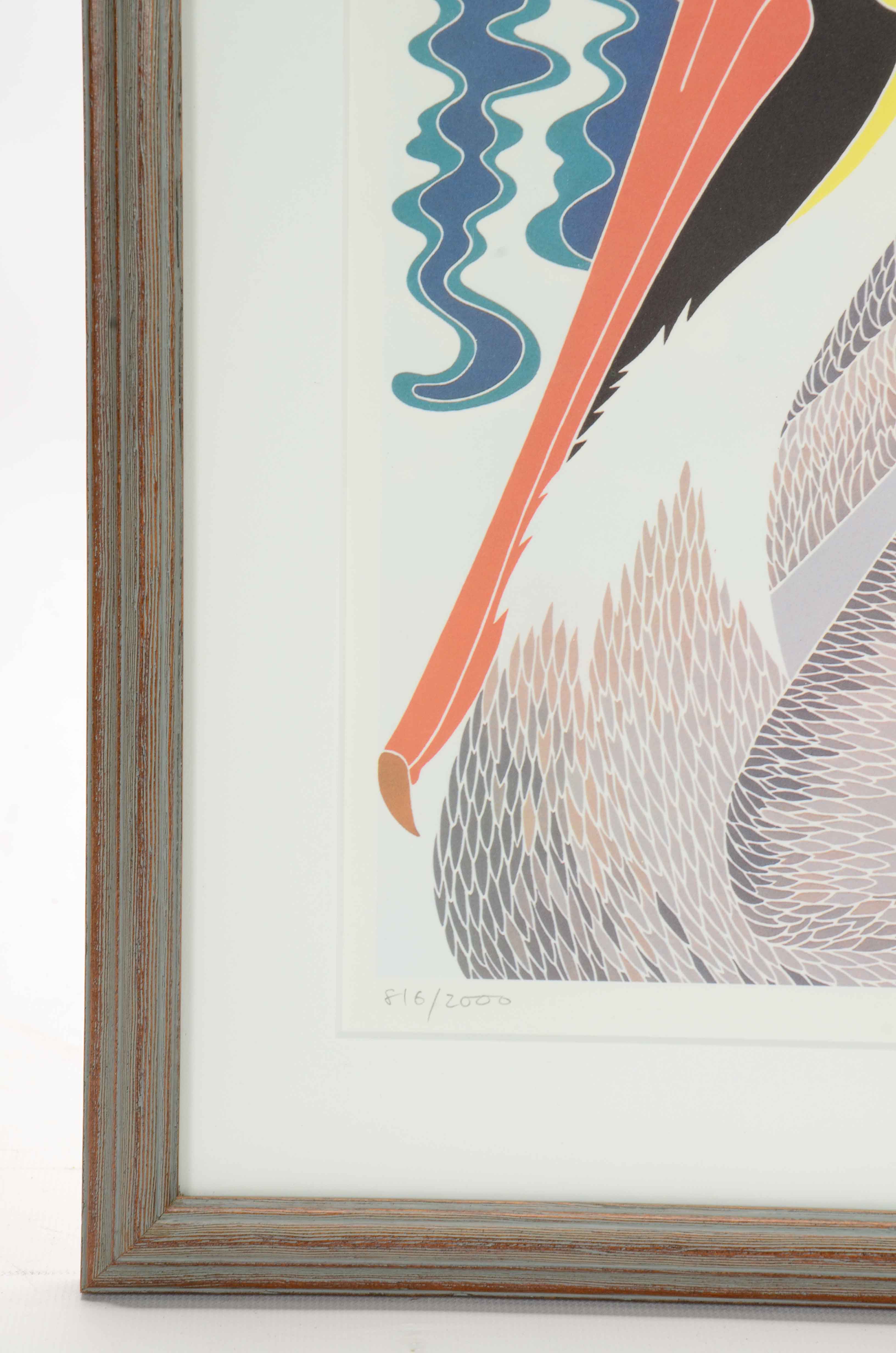 Ikki Matsumoto Signed Limited Edition Offset Lithograph Print of a Pelican