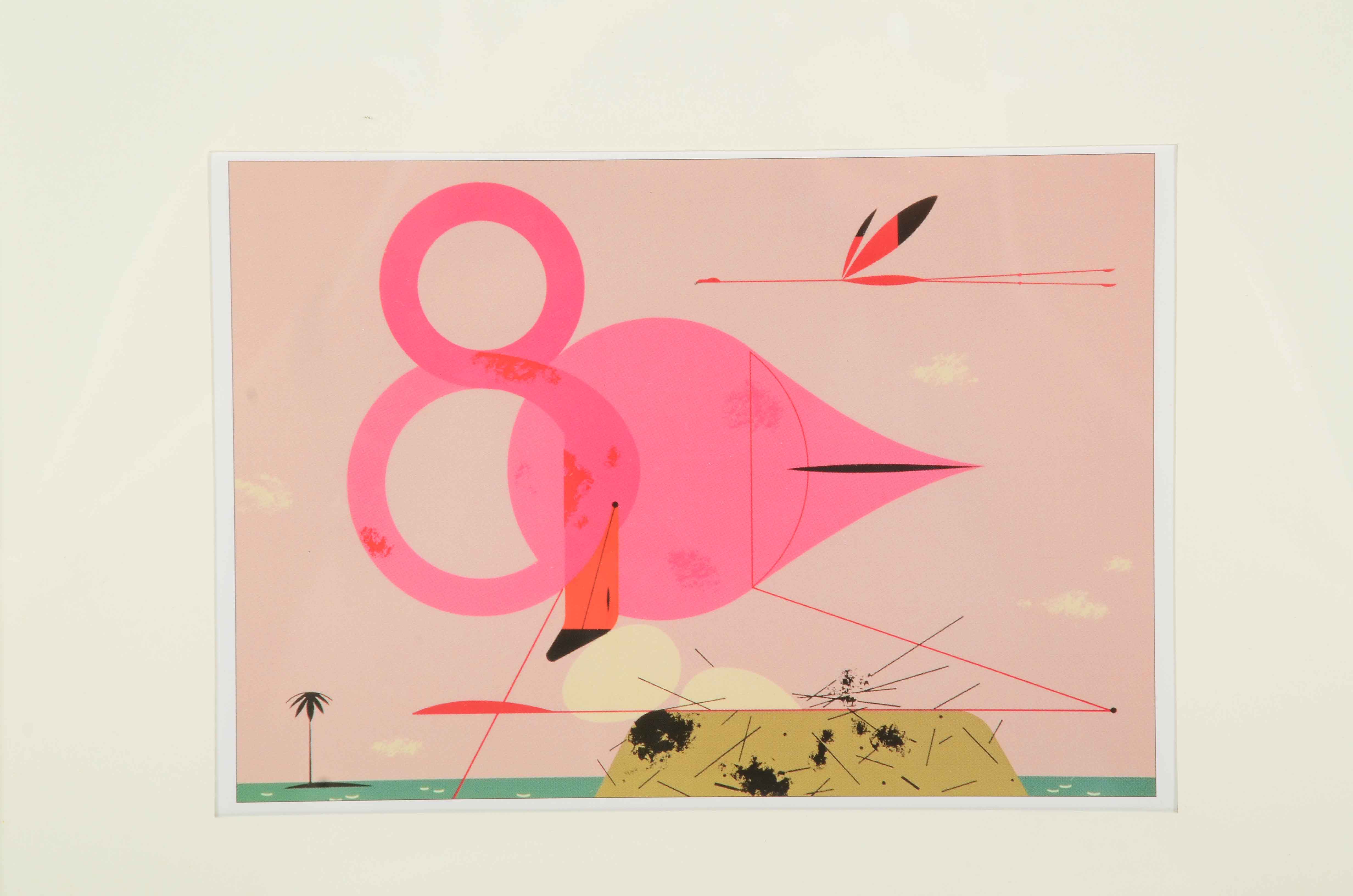 Charley Harper Offset Lithograph "Flamingo"