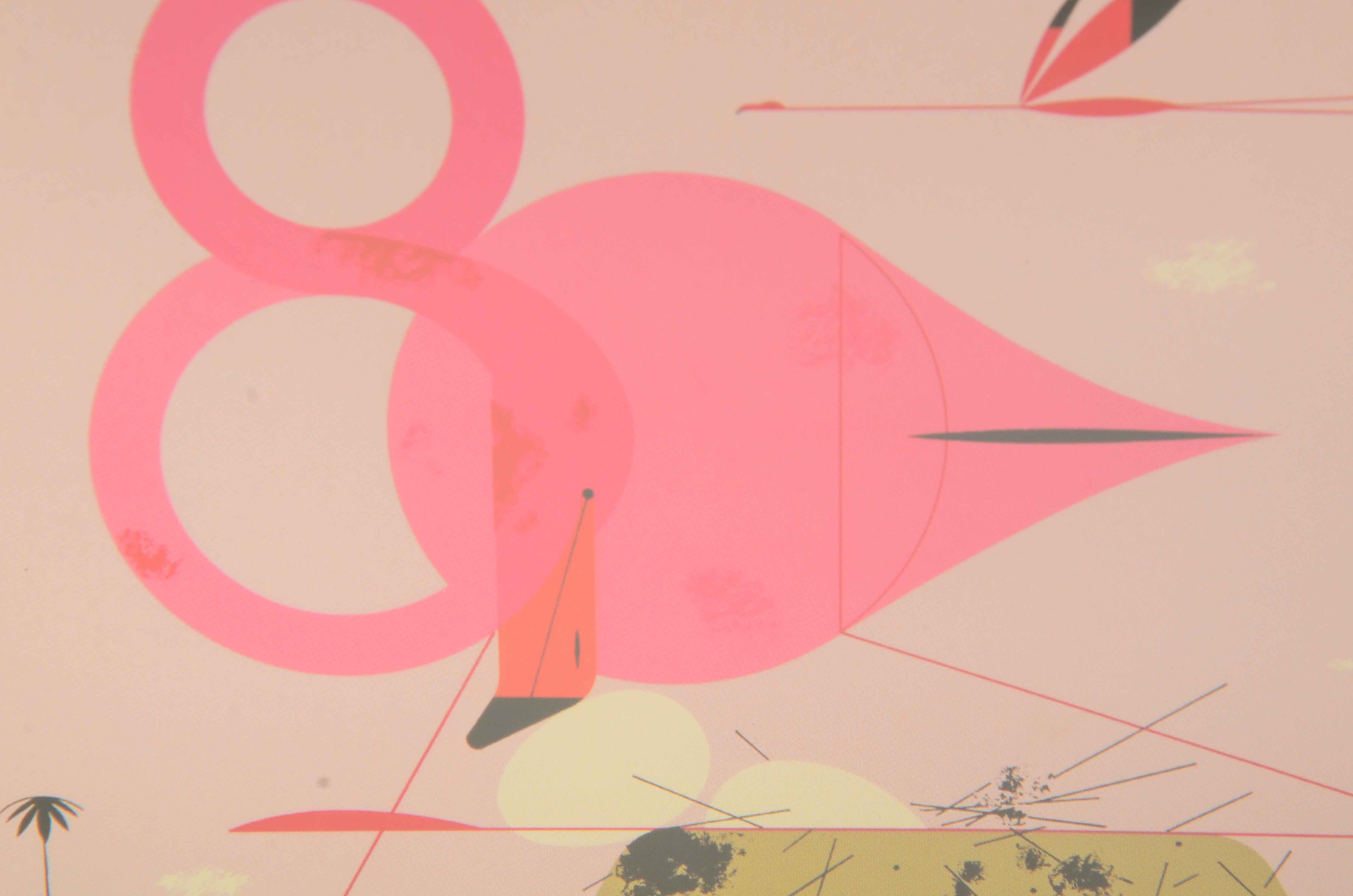 Charley Harper Offset Lithograph "Flamingo"