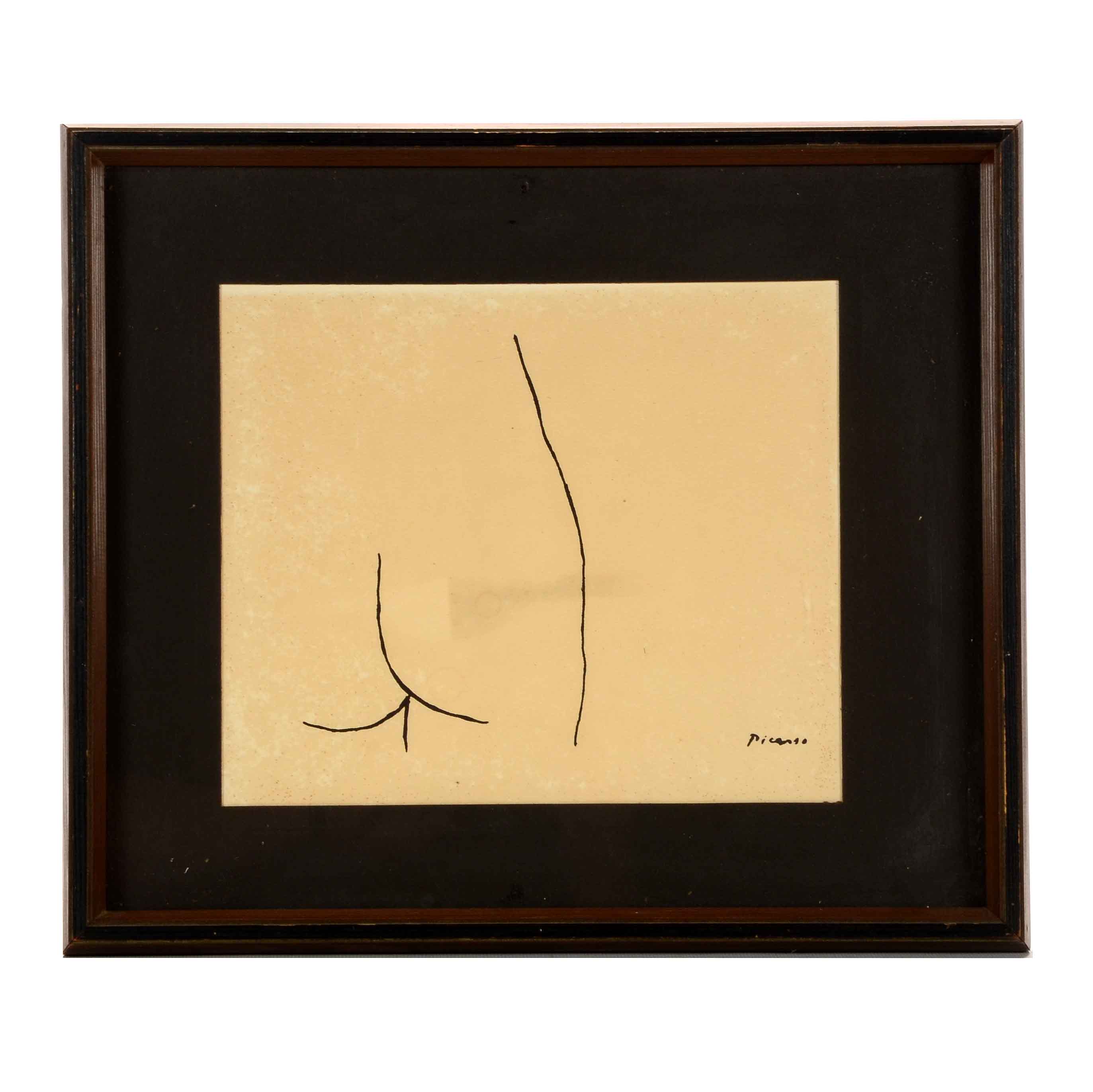 Lithograph after Pablo Picasso Sketch "Buttocks"