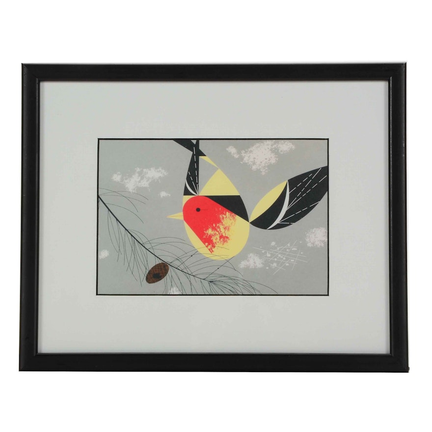 Offset Lithograph Print after Charley Harper "Western Tanager"
