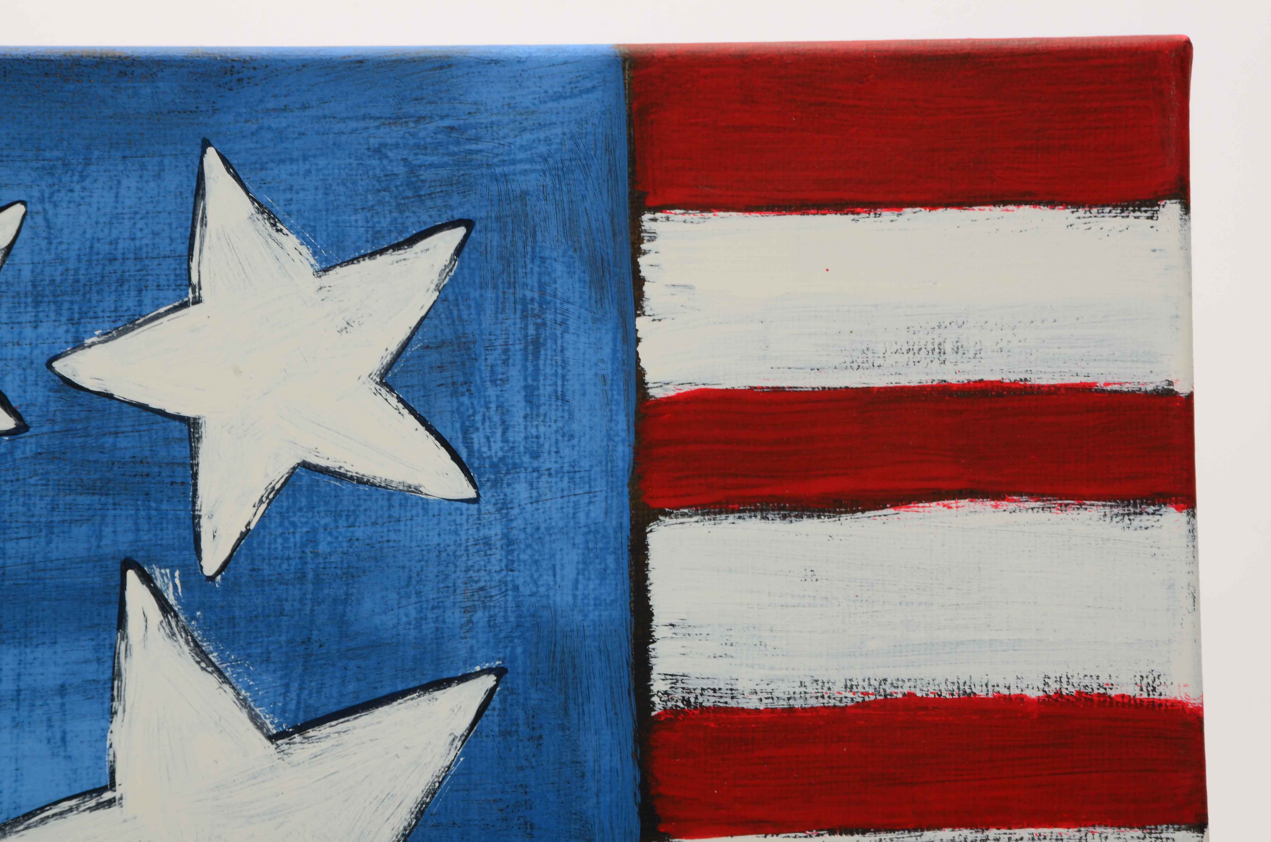 Sweet Tea Signed Original Acrylic Painting of an American Flag