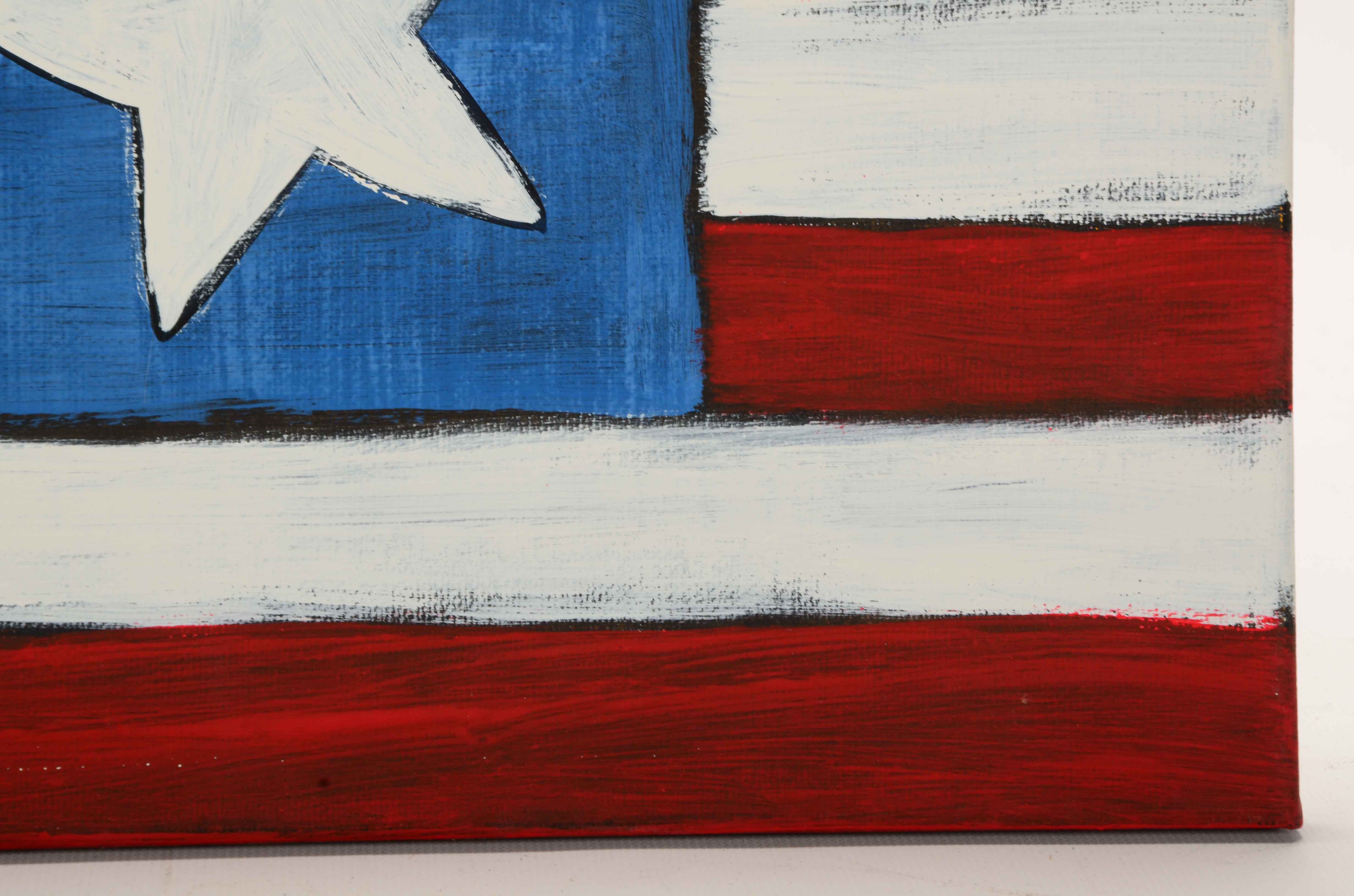 Sweet Tea Signed Original Acrylic Painting of an American Flag