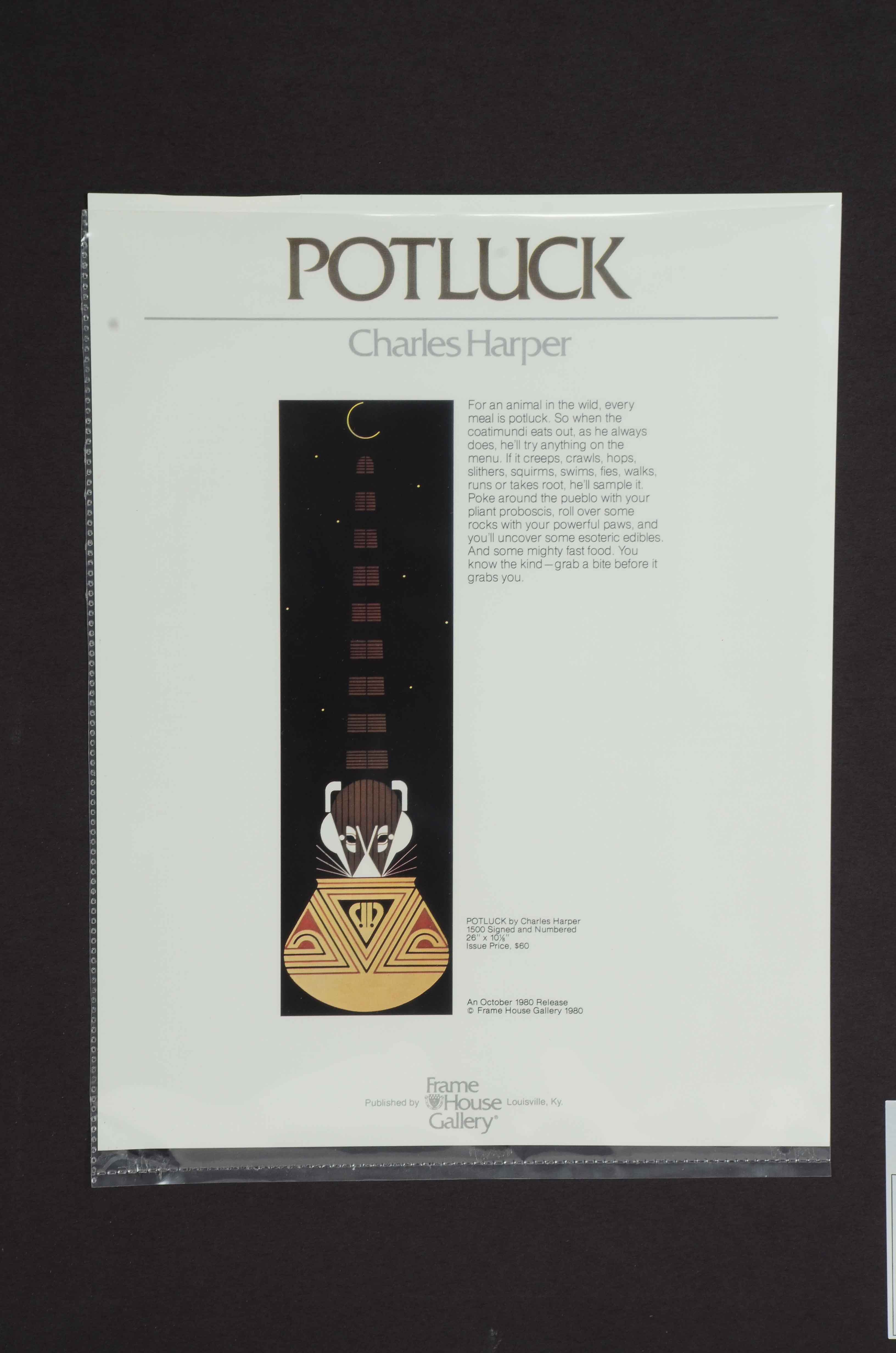 Charley Harper Limited Edition Serigraph "Potluck"