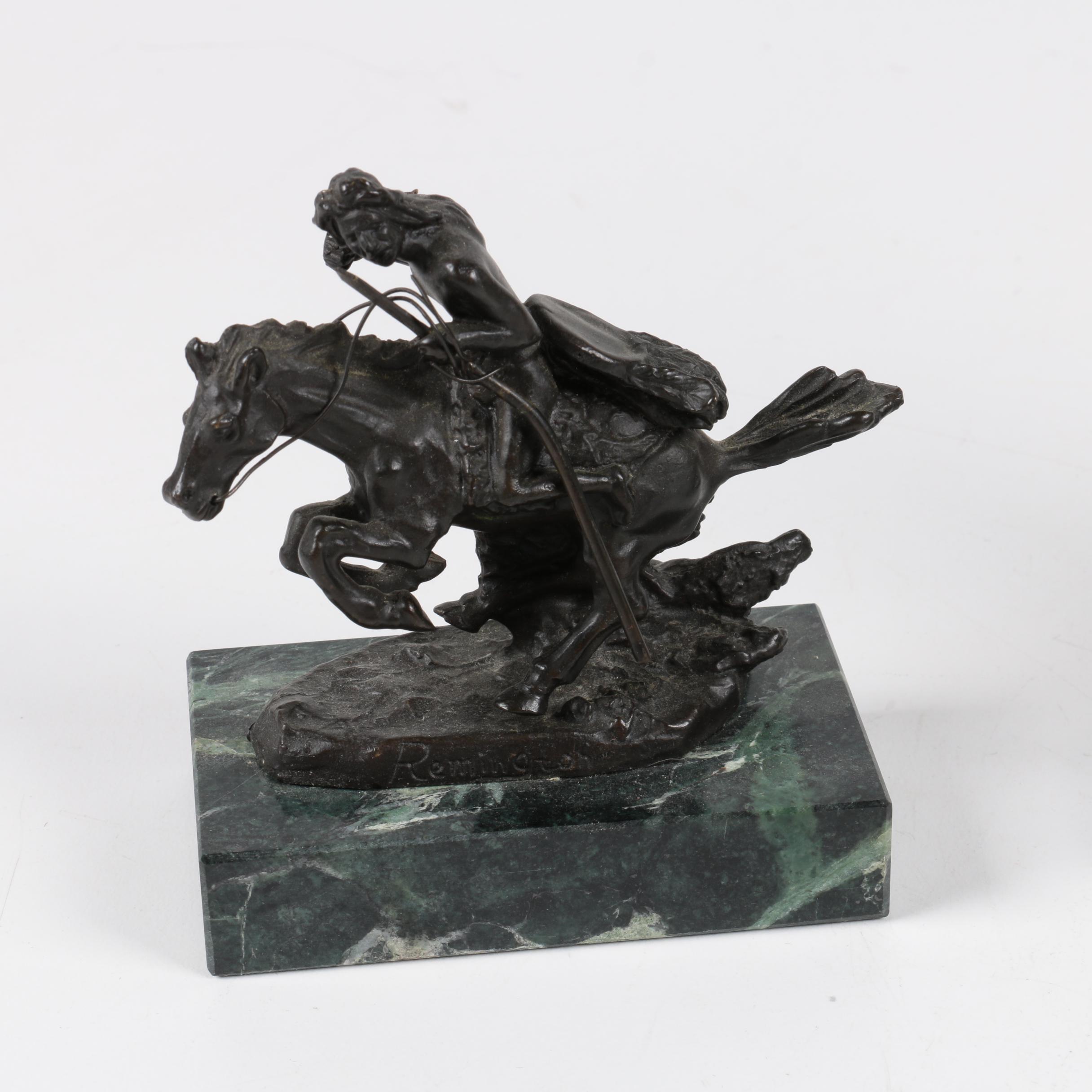 American West Themed Bronze Figures Including After Remington