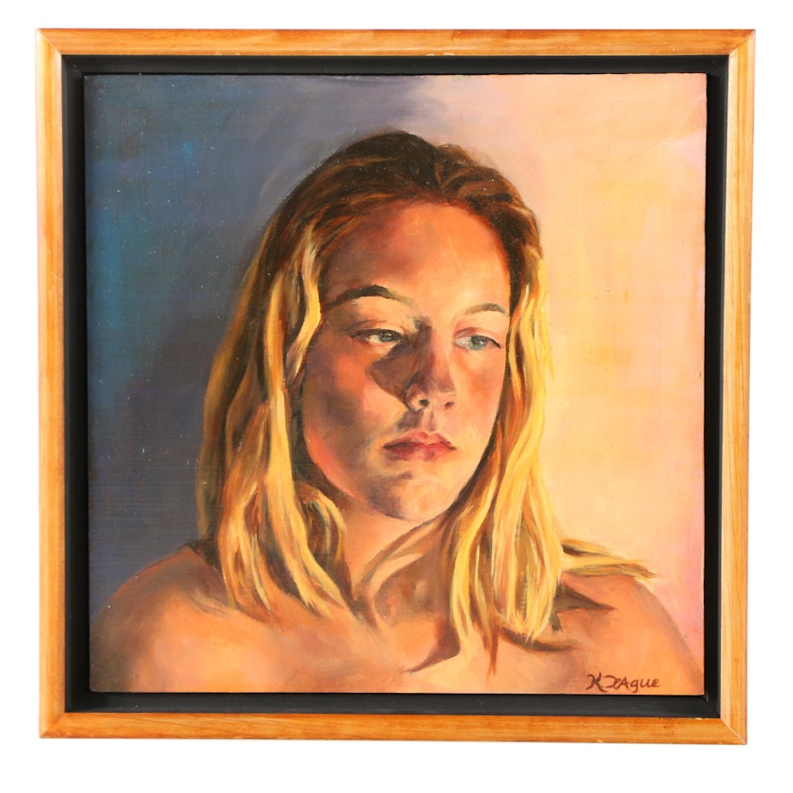 Kristina Teague Oil Painting of a Woman "Rebecca"