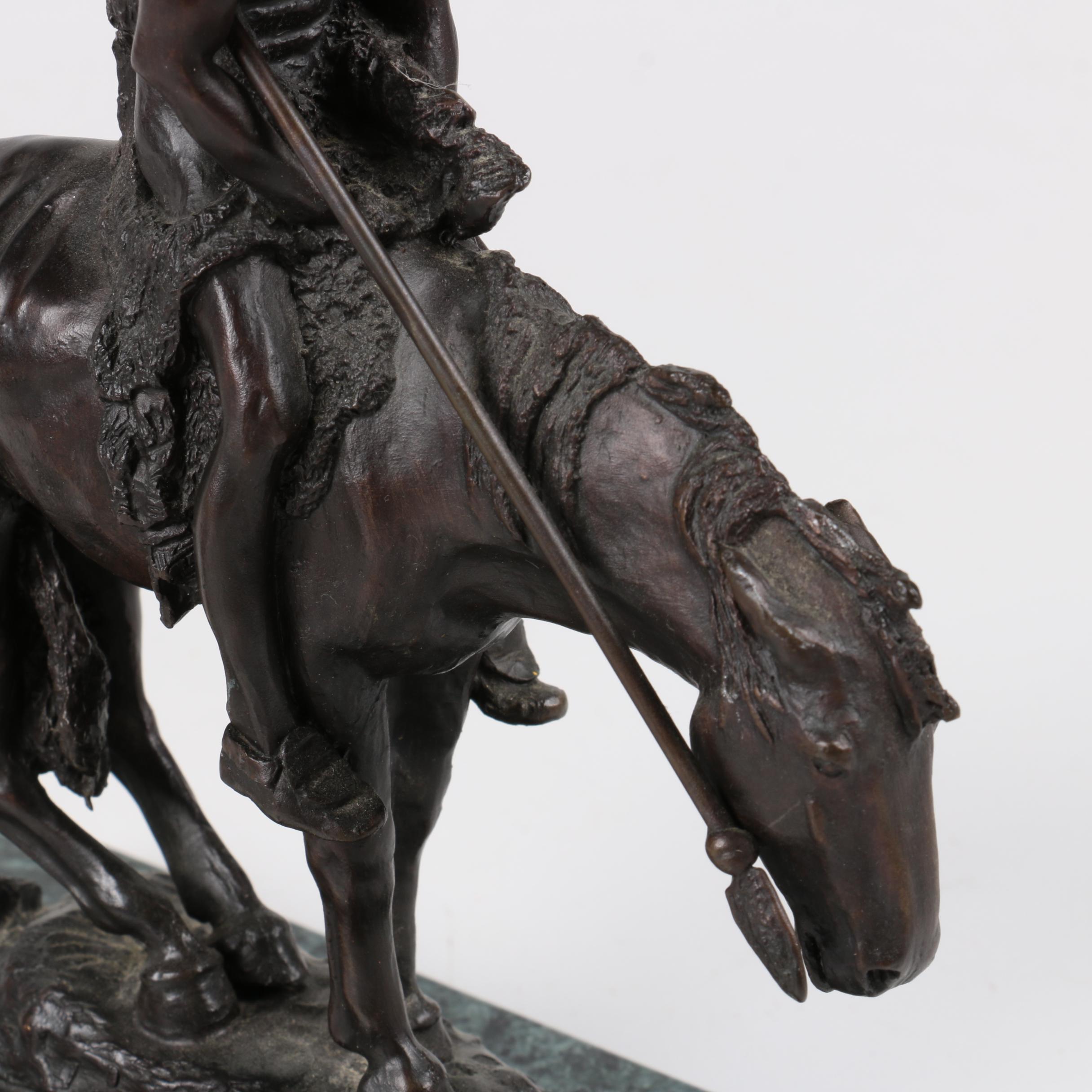 American West Themed Bronze Figures Including After Remington