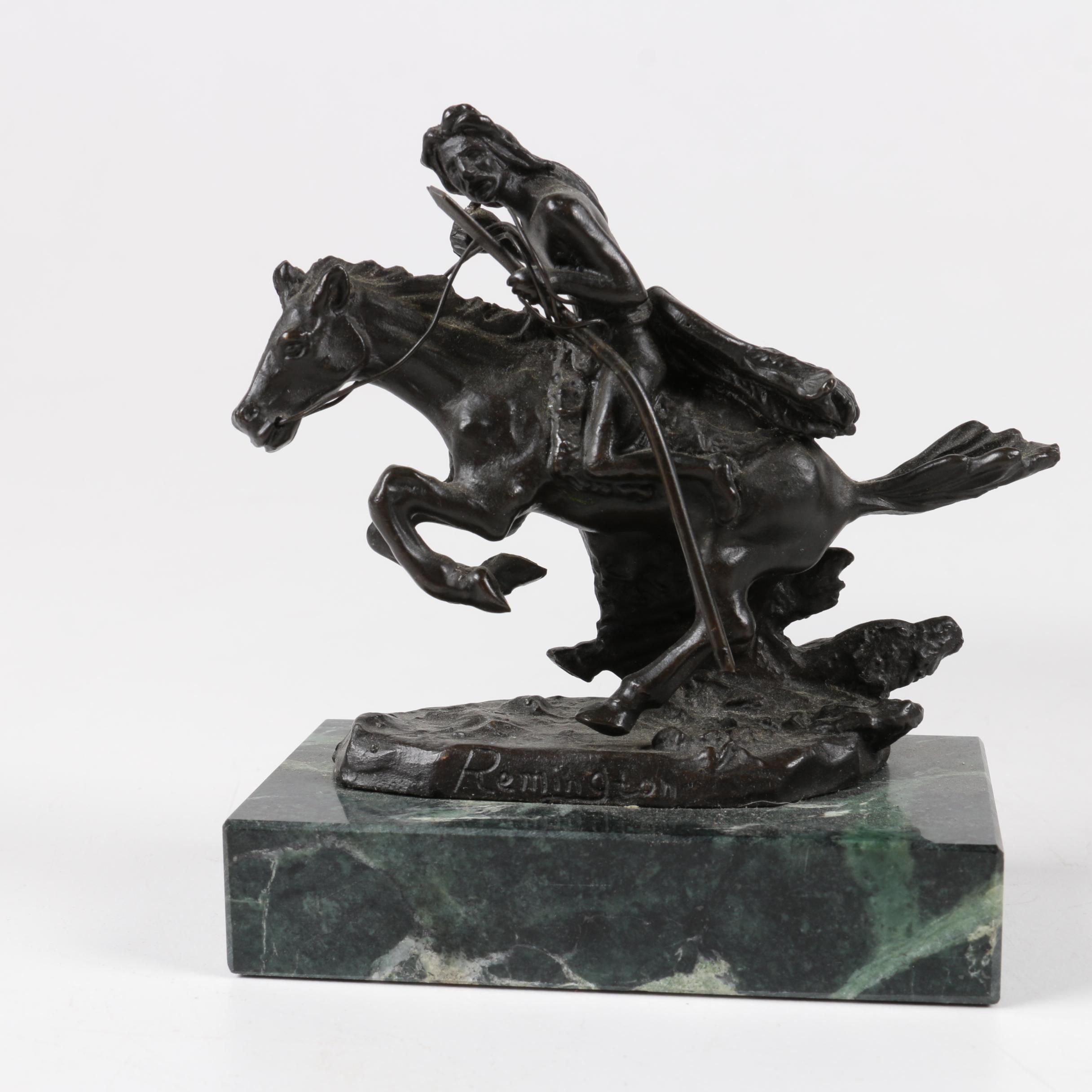 American West Themed Bronze Figures Including After Remington