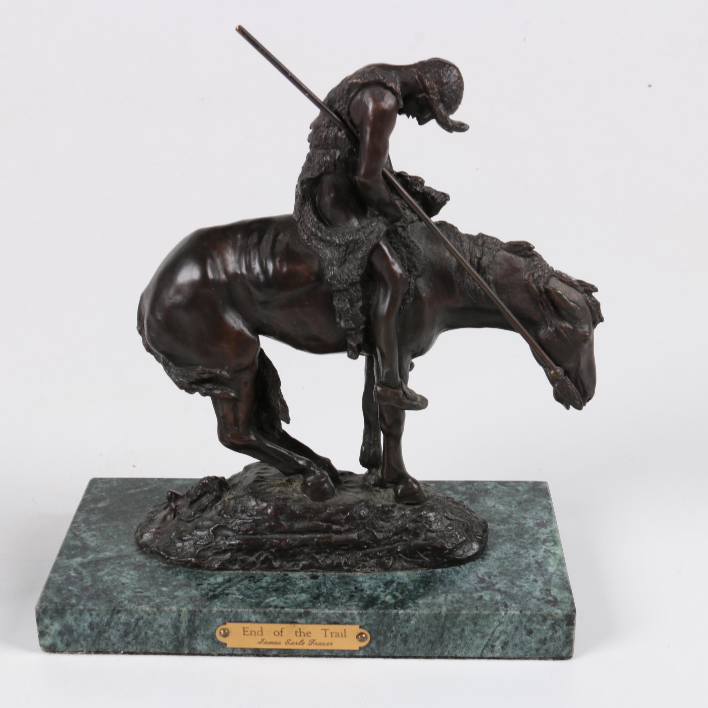 American West Themed Bronze Figures Including After Remington