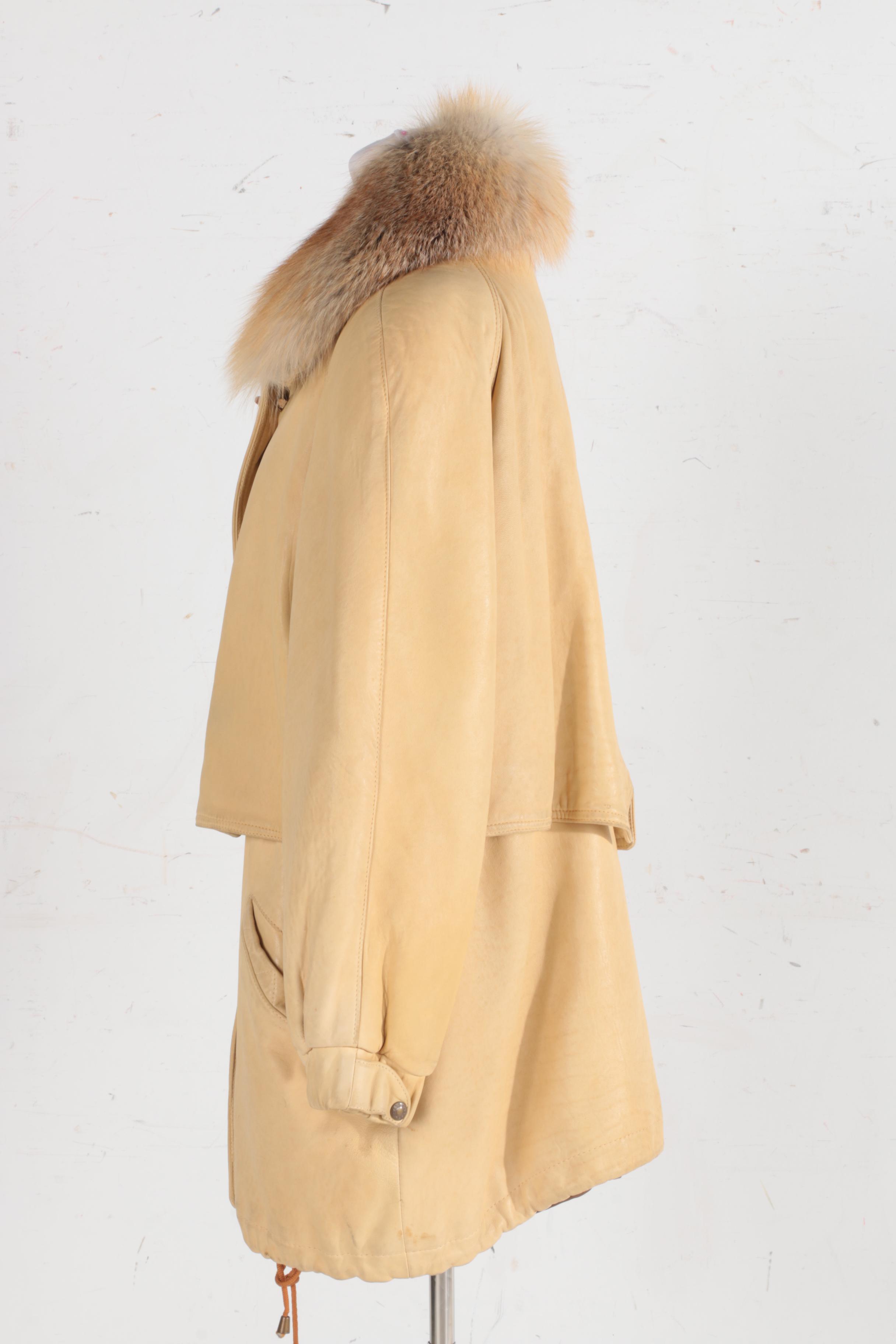 Leather Coat with Fox Fur by Damselle LTD