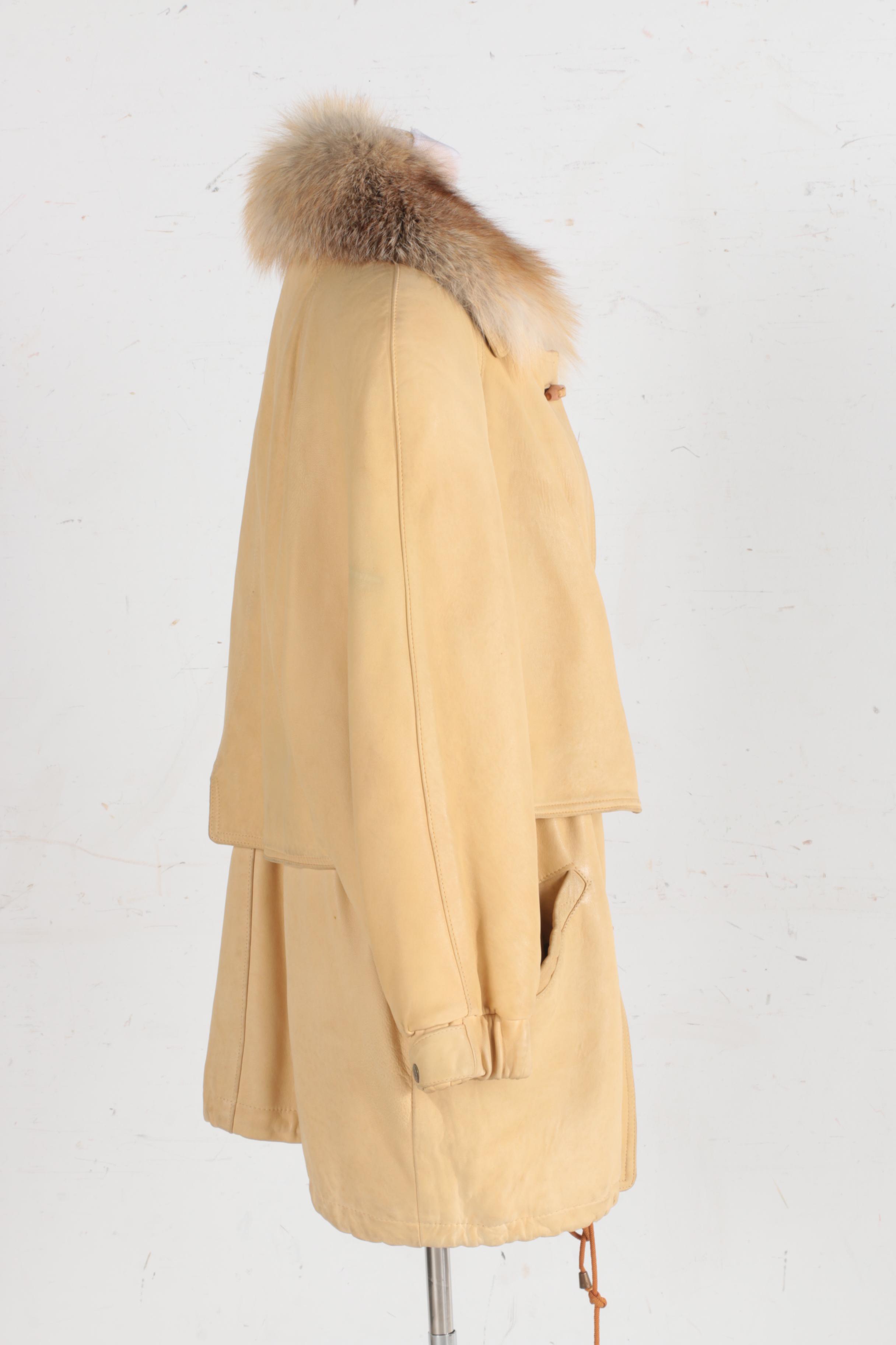 Leather Coat with Fox Fur by Damselle LTD