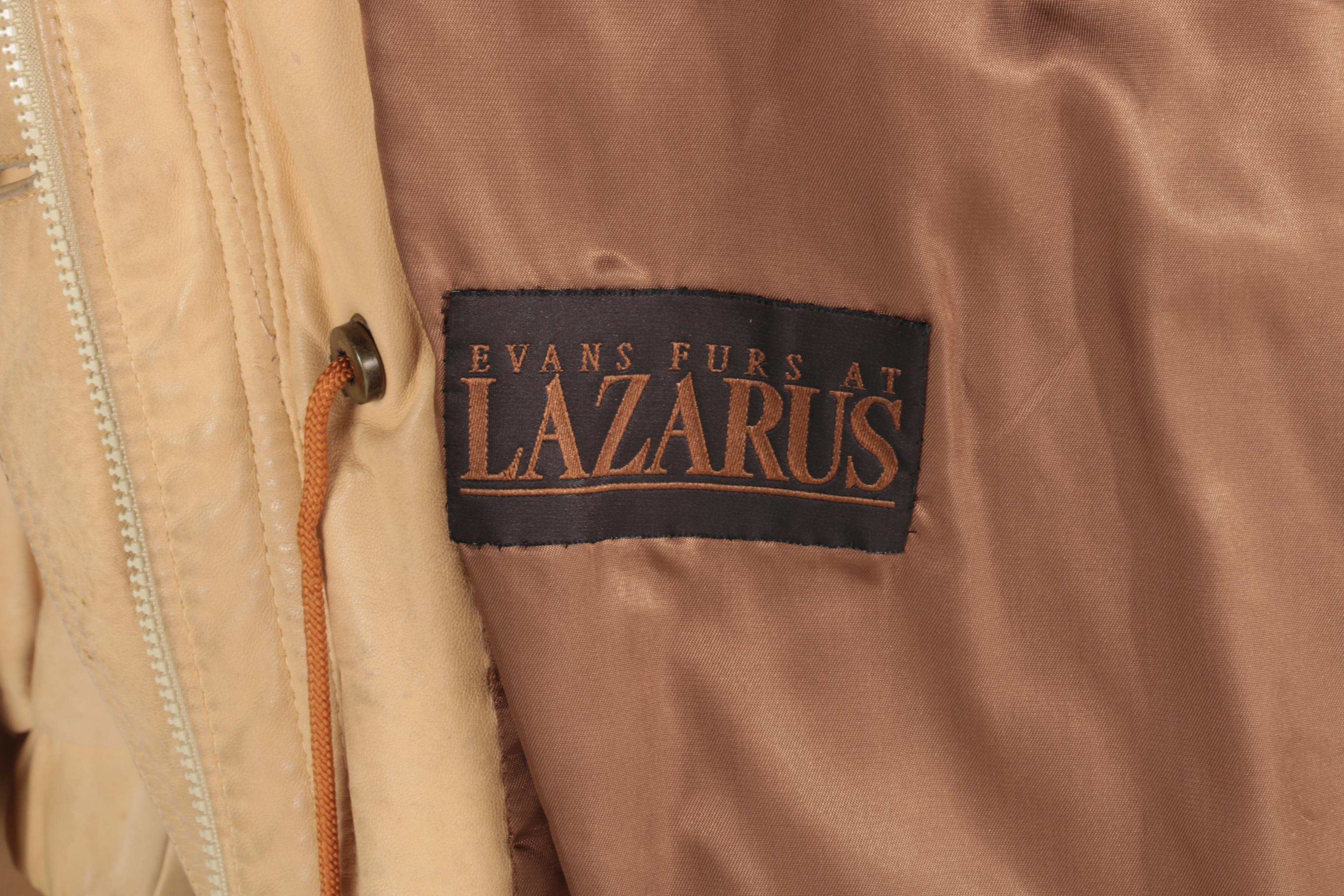 Leather Coat with Fox Fur by Damselle LTD