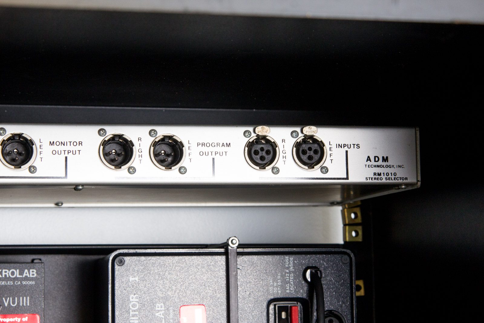 Audio Rack System With Assorted Recording Equipment