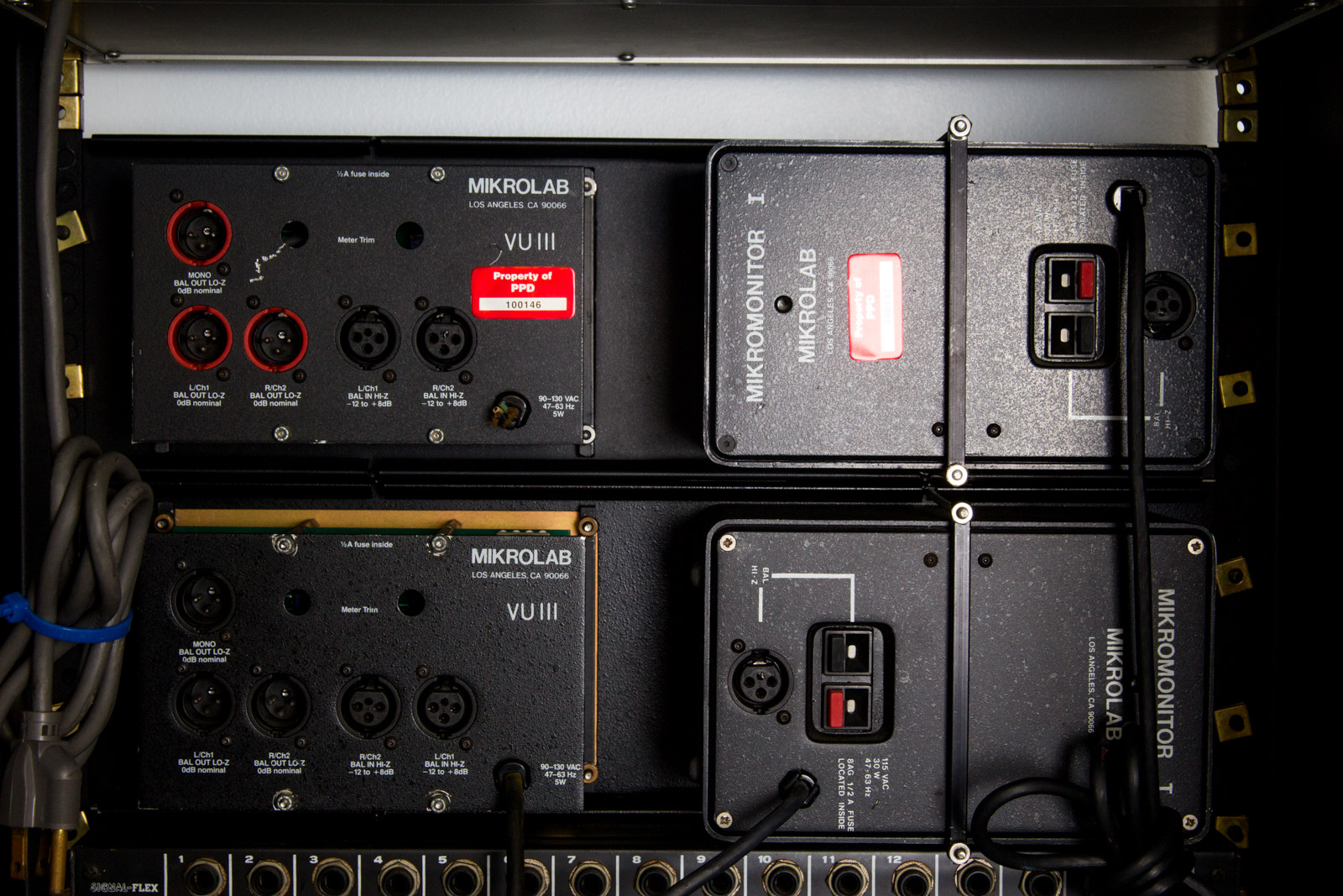 Audio Rack System With Assorted Recording Equipment