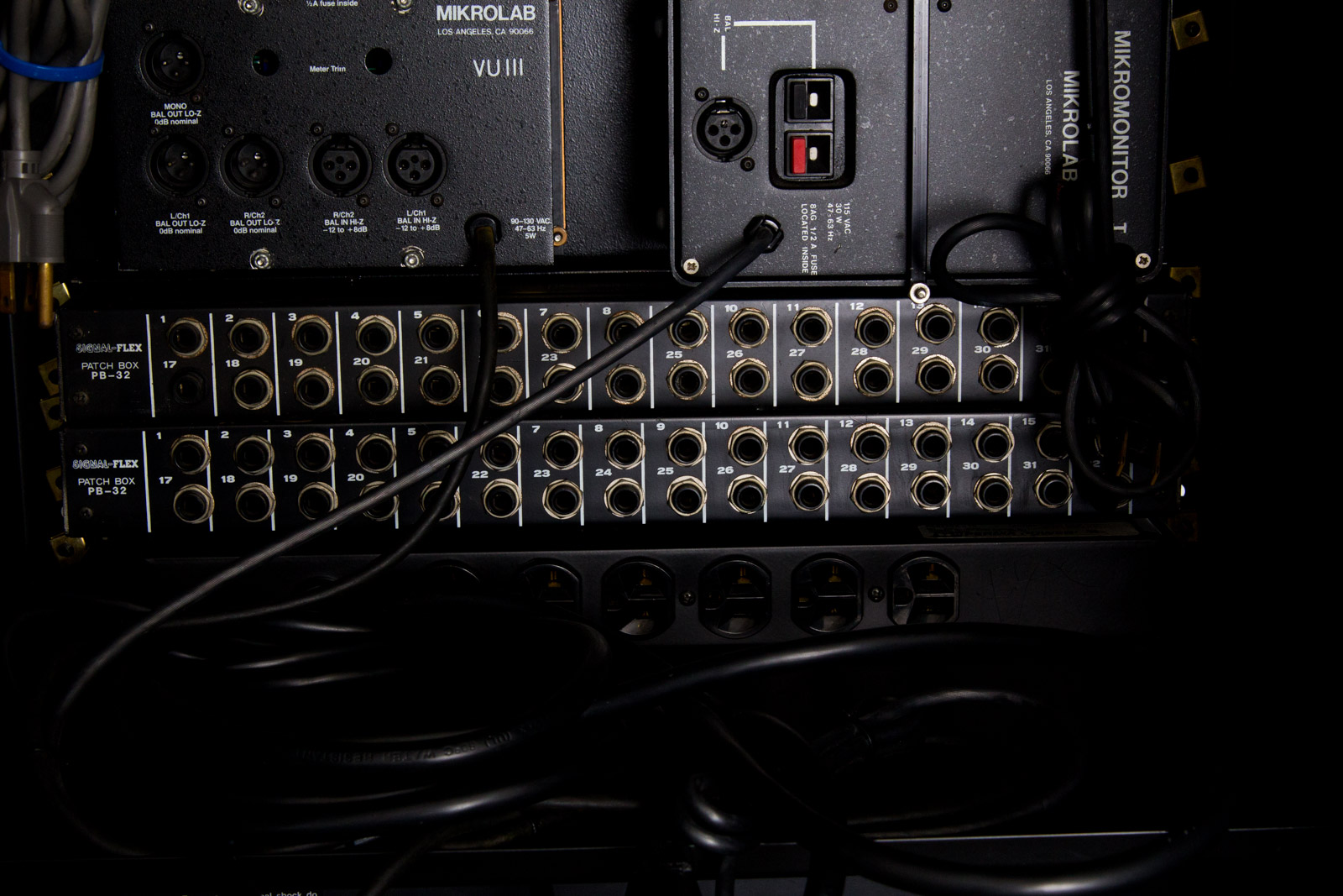 Audio Rack System With Assorted Recording Equipment