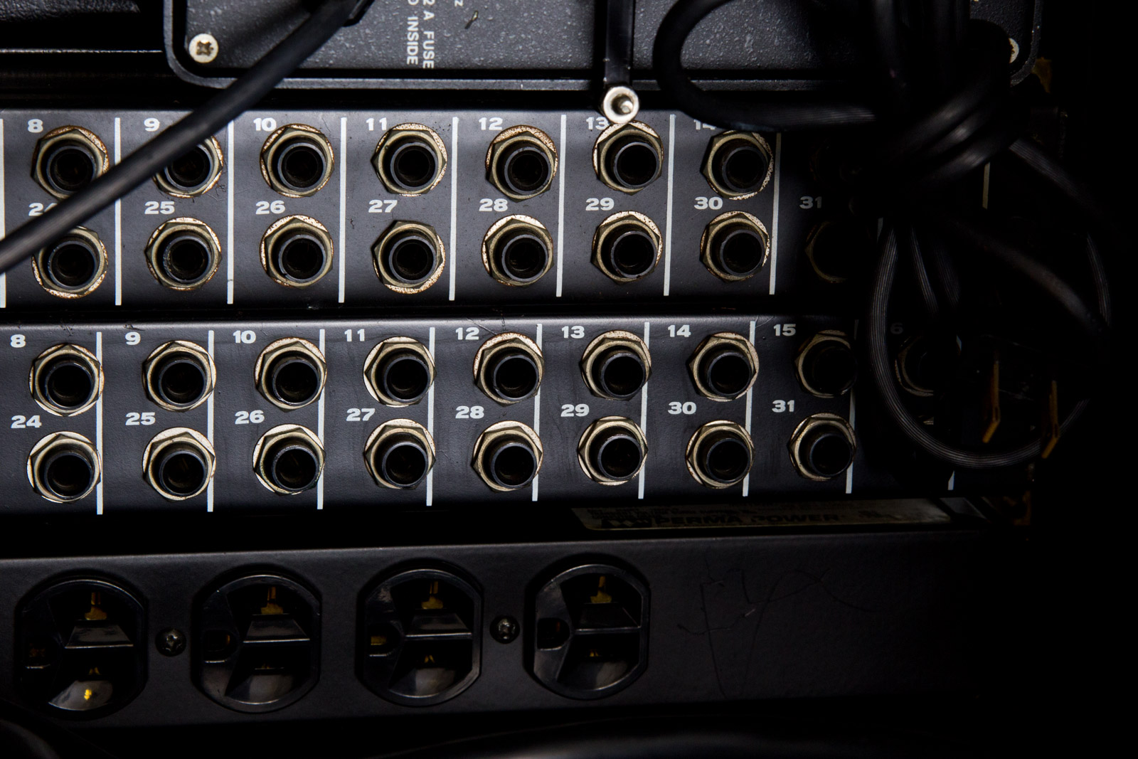 Audio Rack System With Assorted Recording Equipment