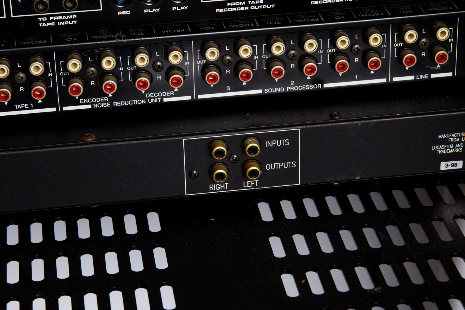 Audio Rack System With Assorted Recording Equipment