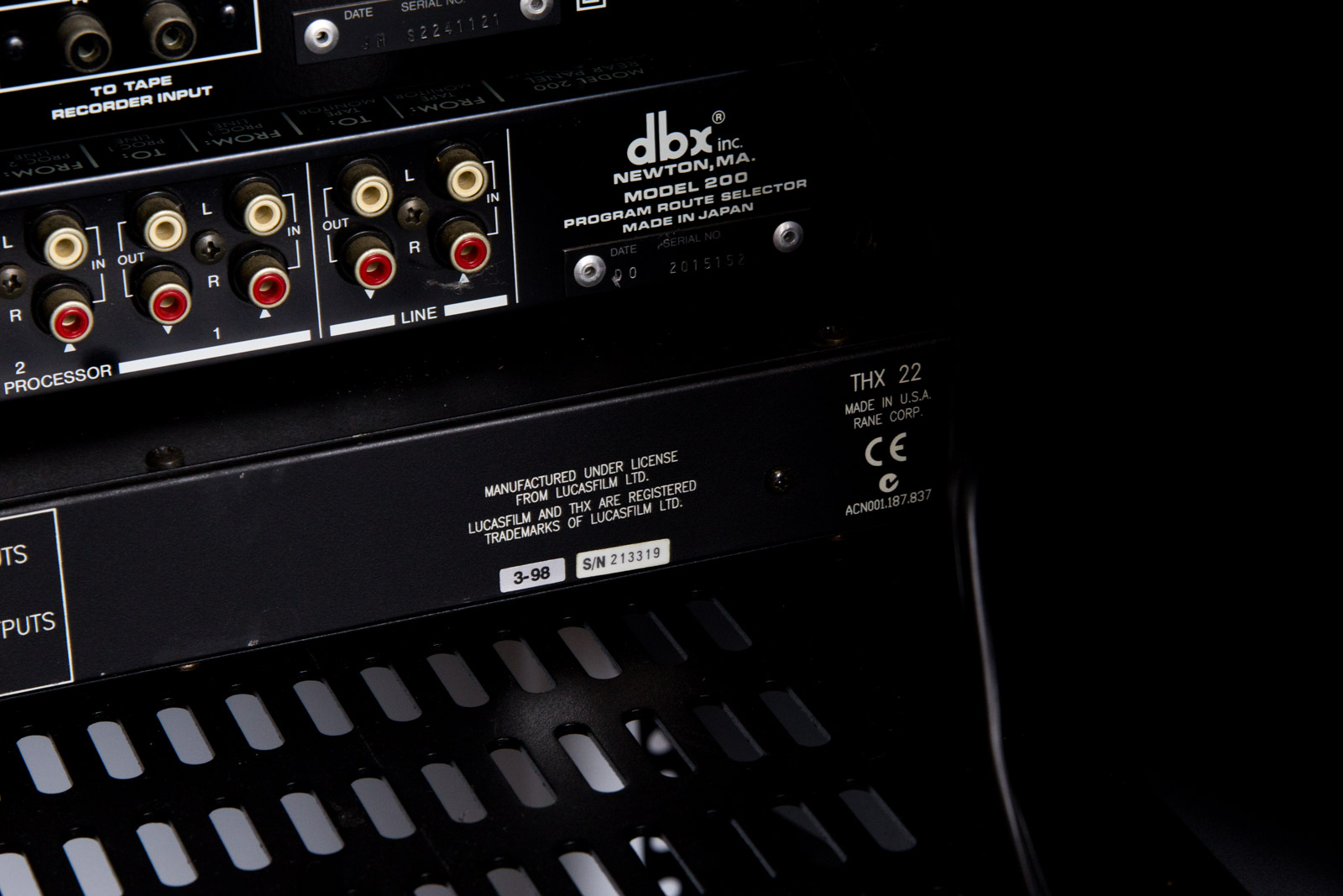 Audio Rack System With Assorted Recording Equipment