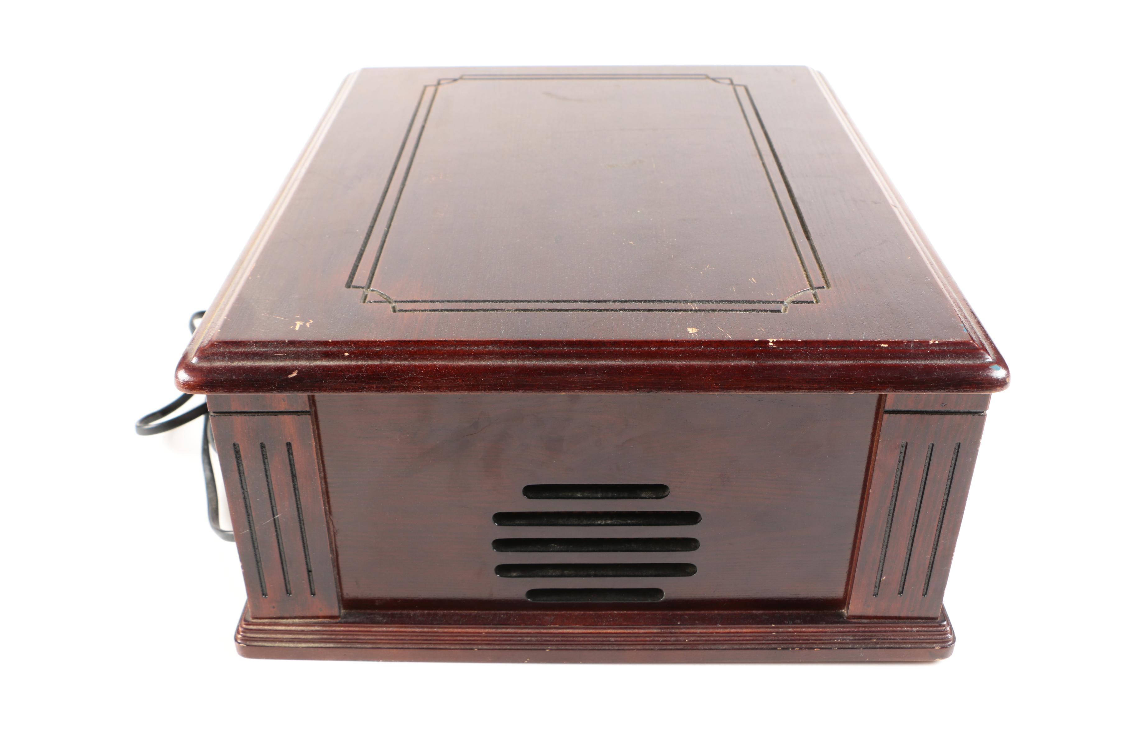 Crosley Record Player in Cherry Stained Wooden Cabinet