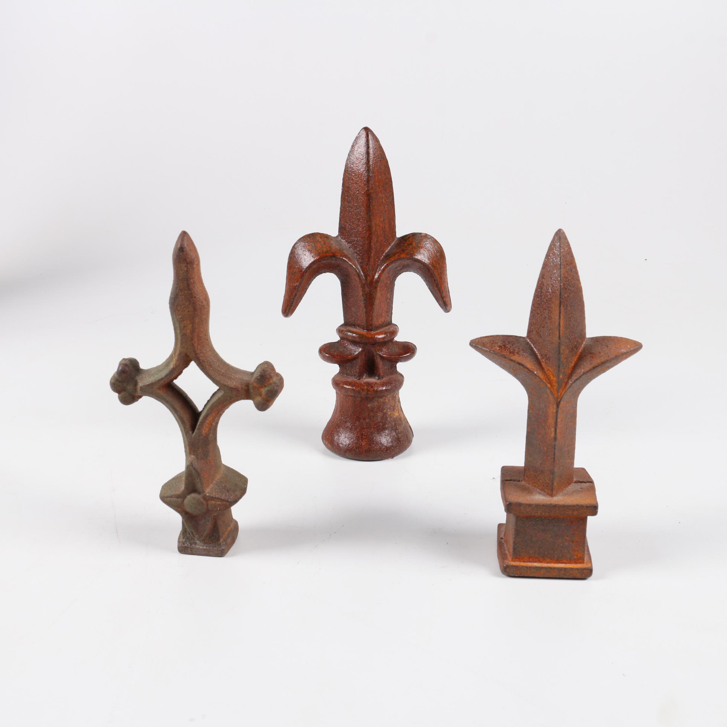 Group of Fleur-de-lis Style Metal Elements