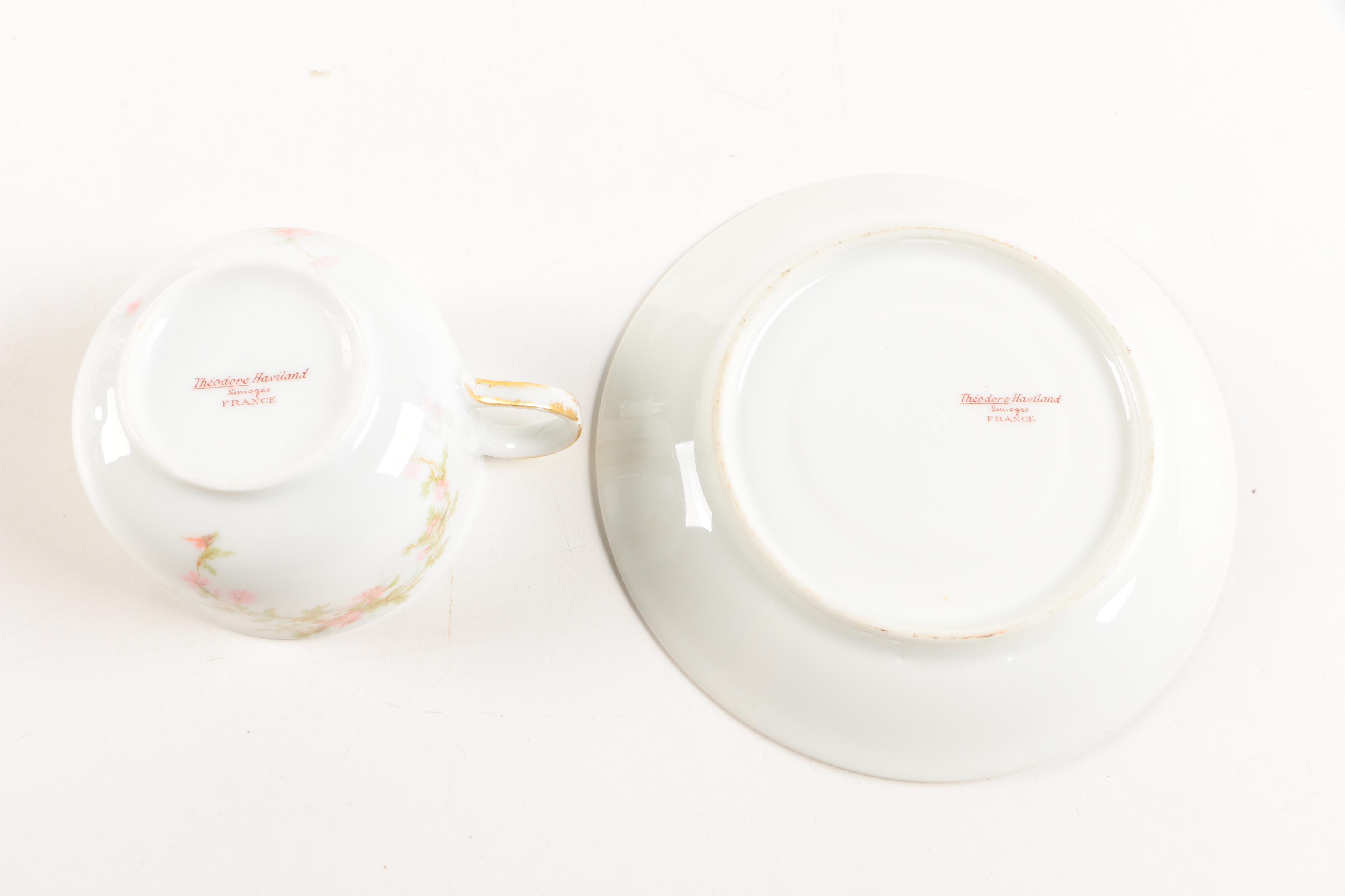 Early 20th Century Theodore Haviland Limoges Porcelain Tableware