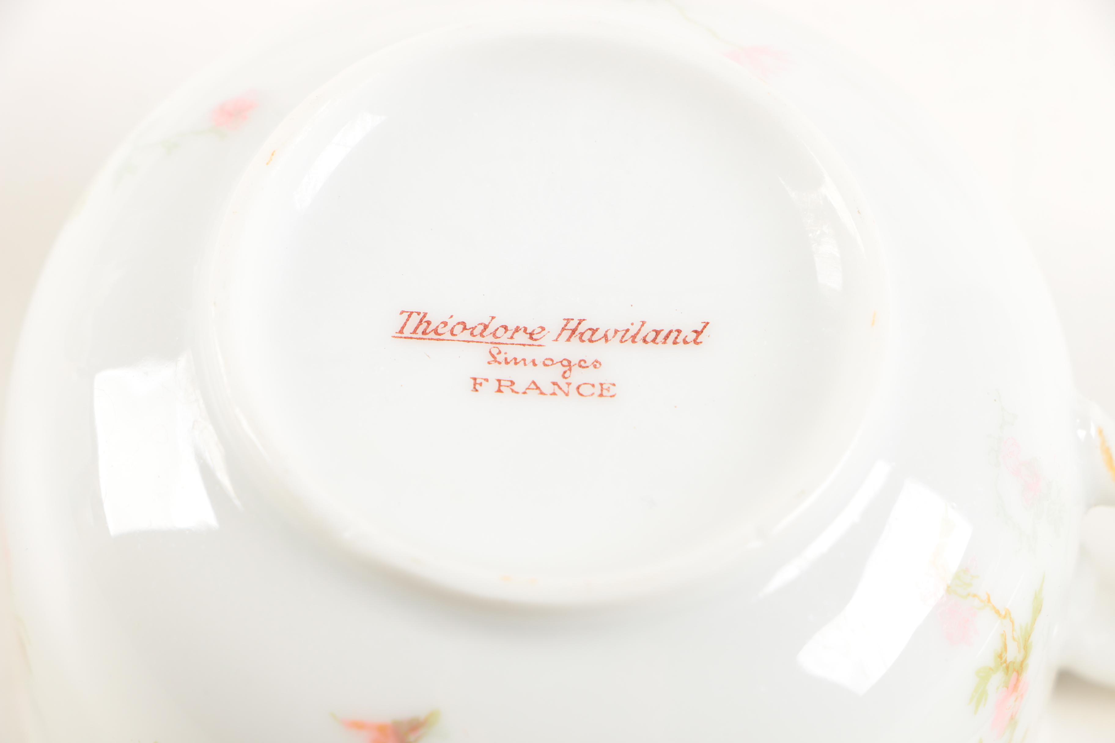 Early 20th Century Theodore Haviland Limoges Porcelain Tableware