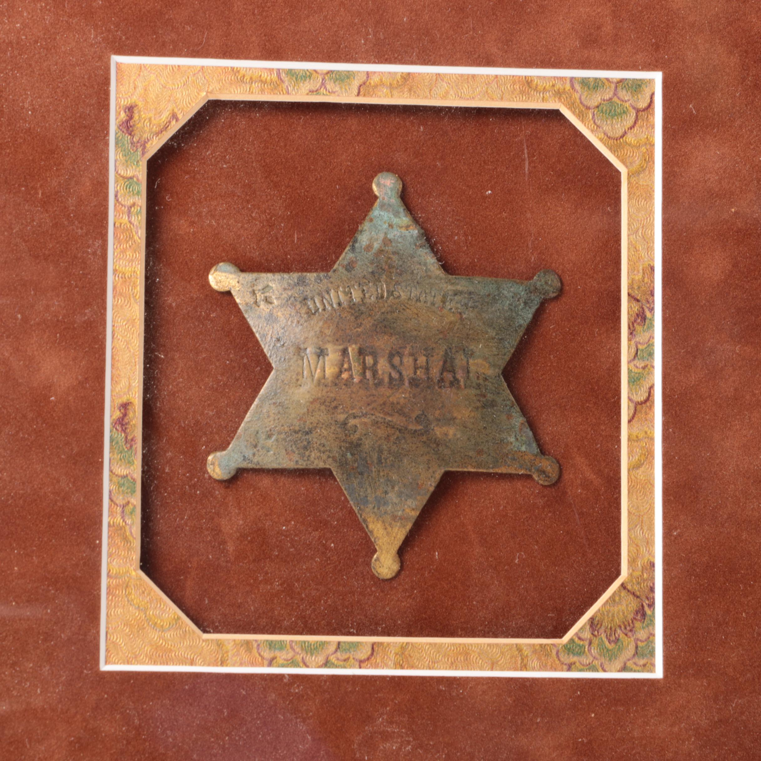 Framed U.S Marshal and Texas Ranger Badges
