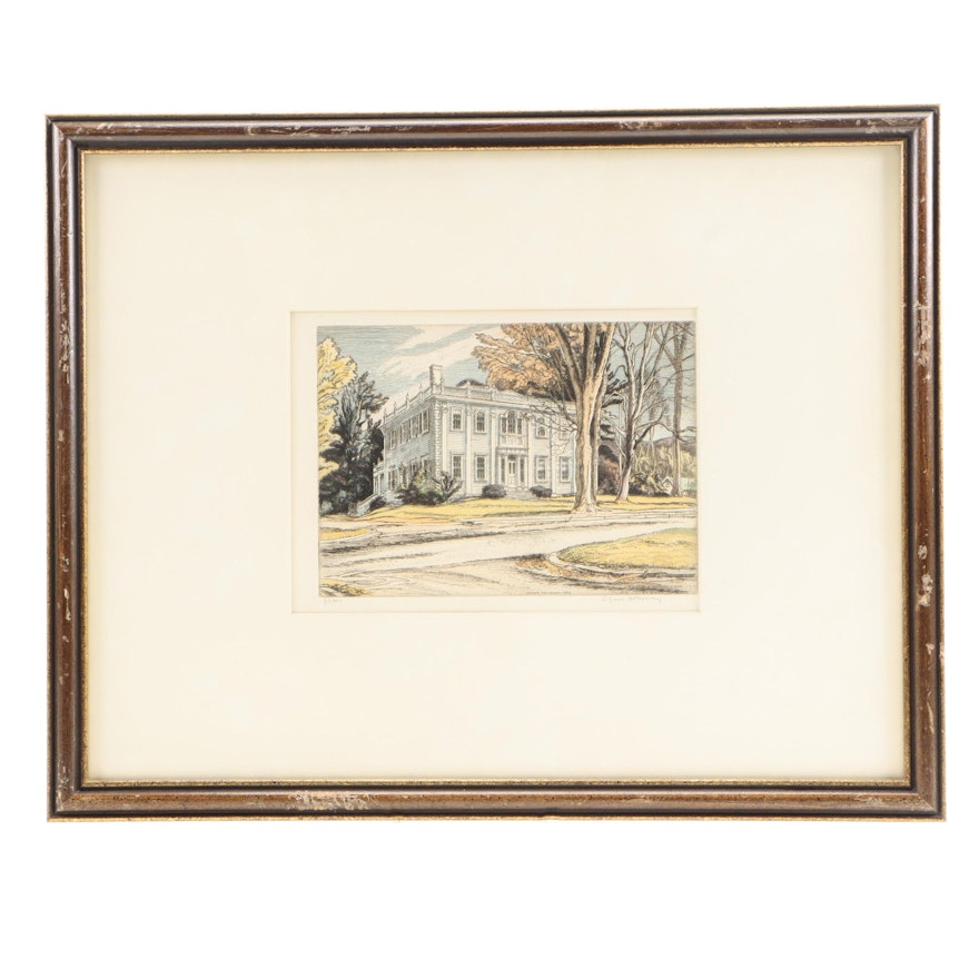 Edgar Holloway Limited Edition Hand Colored Etching