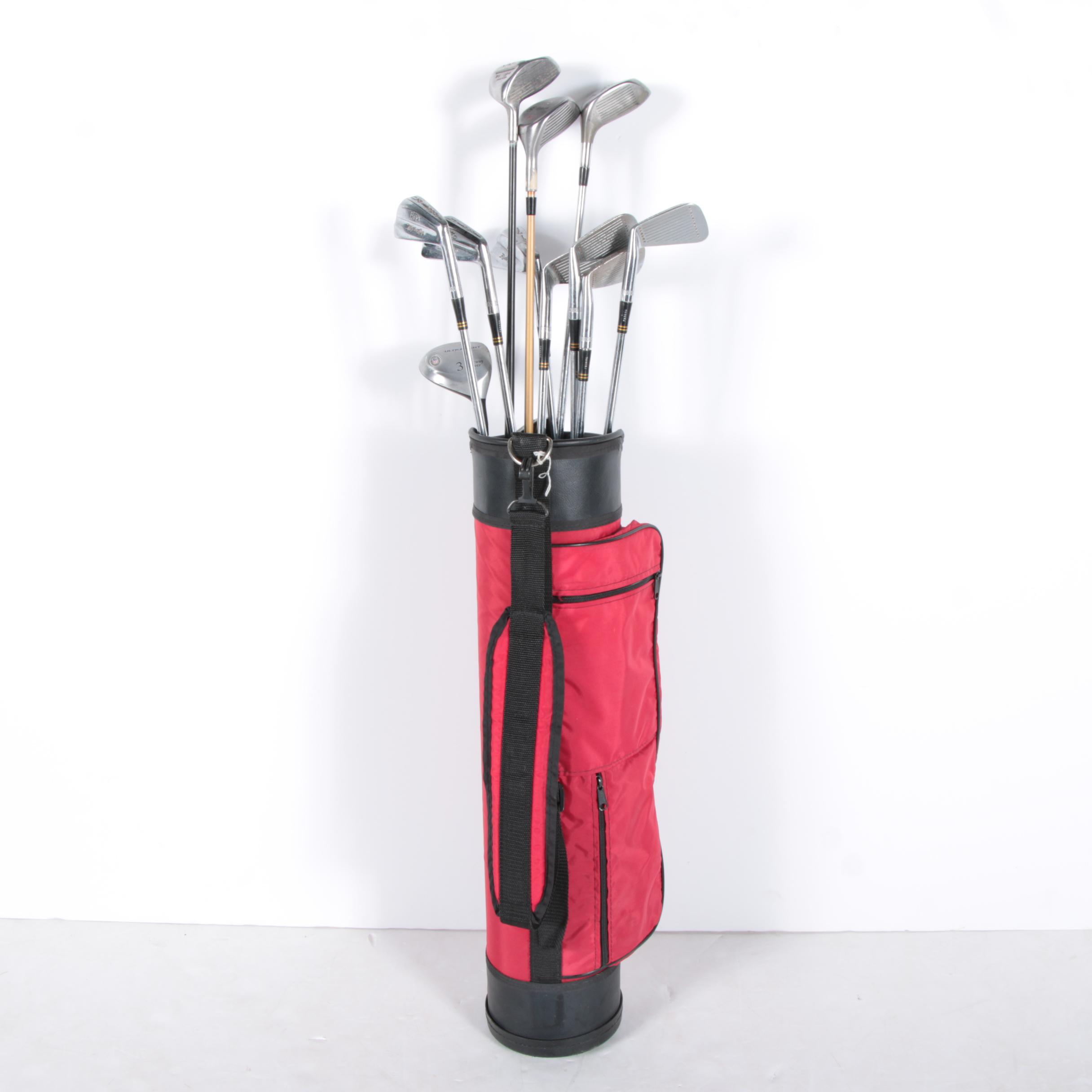 Assorted Golf Clubs with Children's Golf Bag