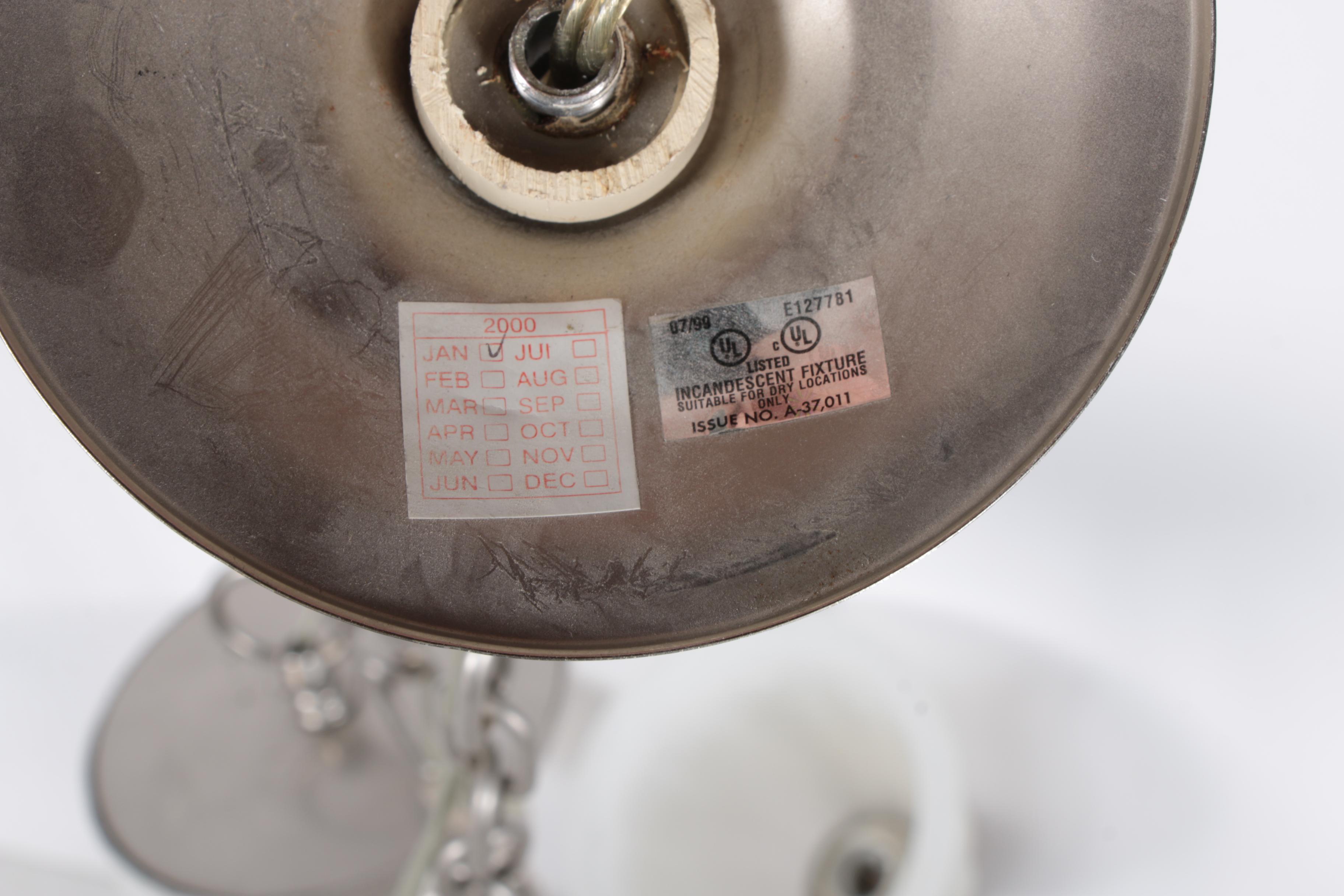 Six Light Chandelier in Silver Tone Metal