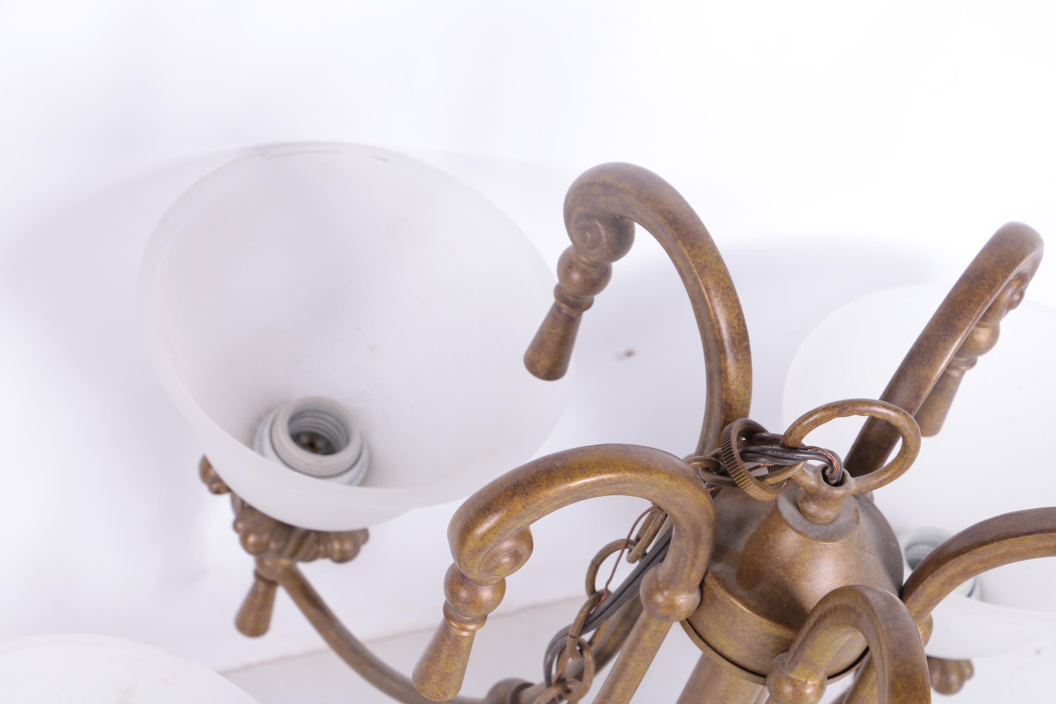 Hanging Light Fixture with Glass Shades