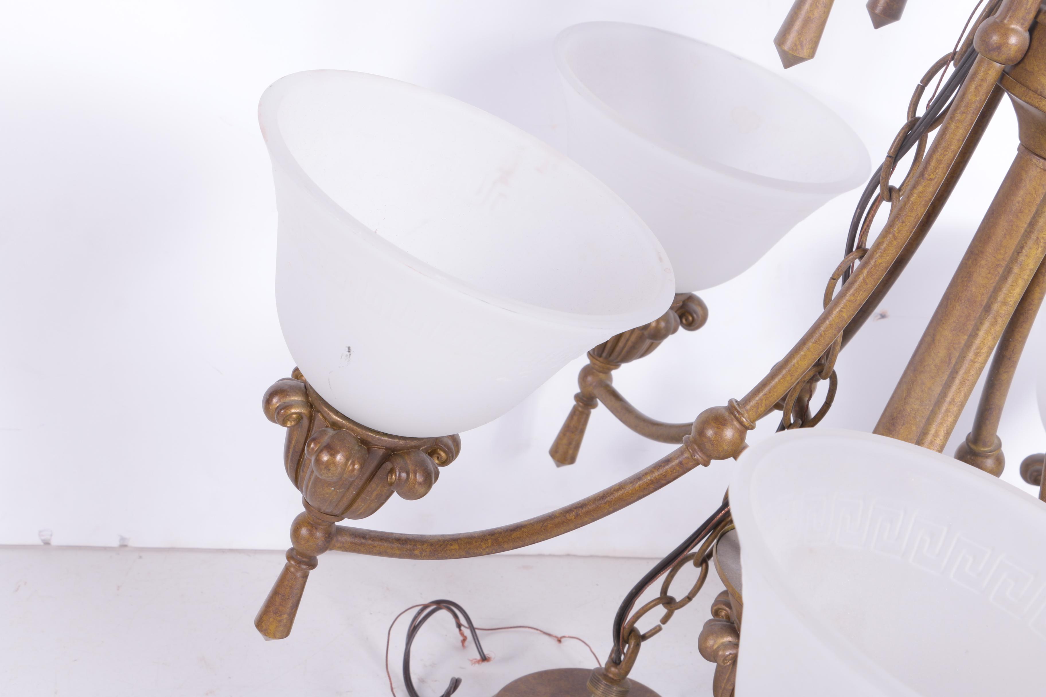 Hanging Light Fixture with Glass Shades