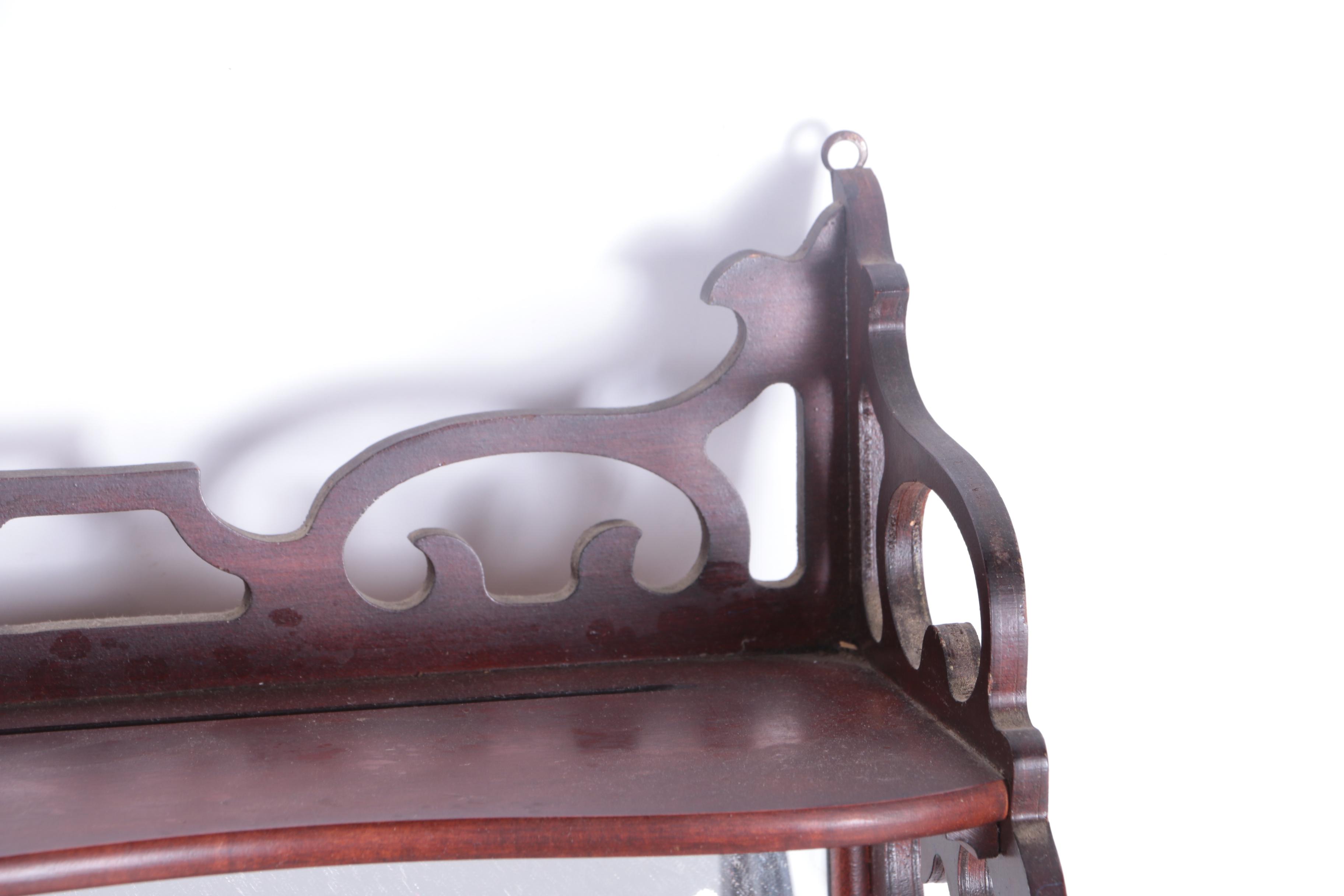 Chinese Chippendale Style Wooden Hanging Shelf