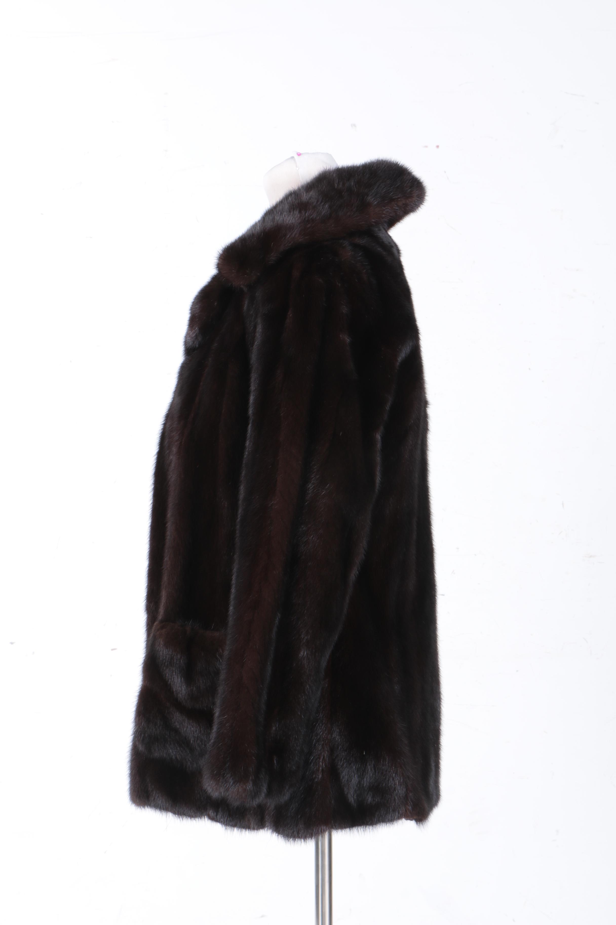 Vintage Weiss Dark Mink Fur Jacket