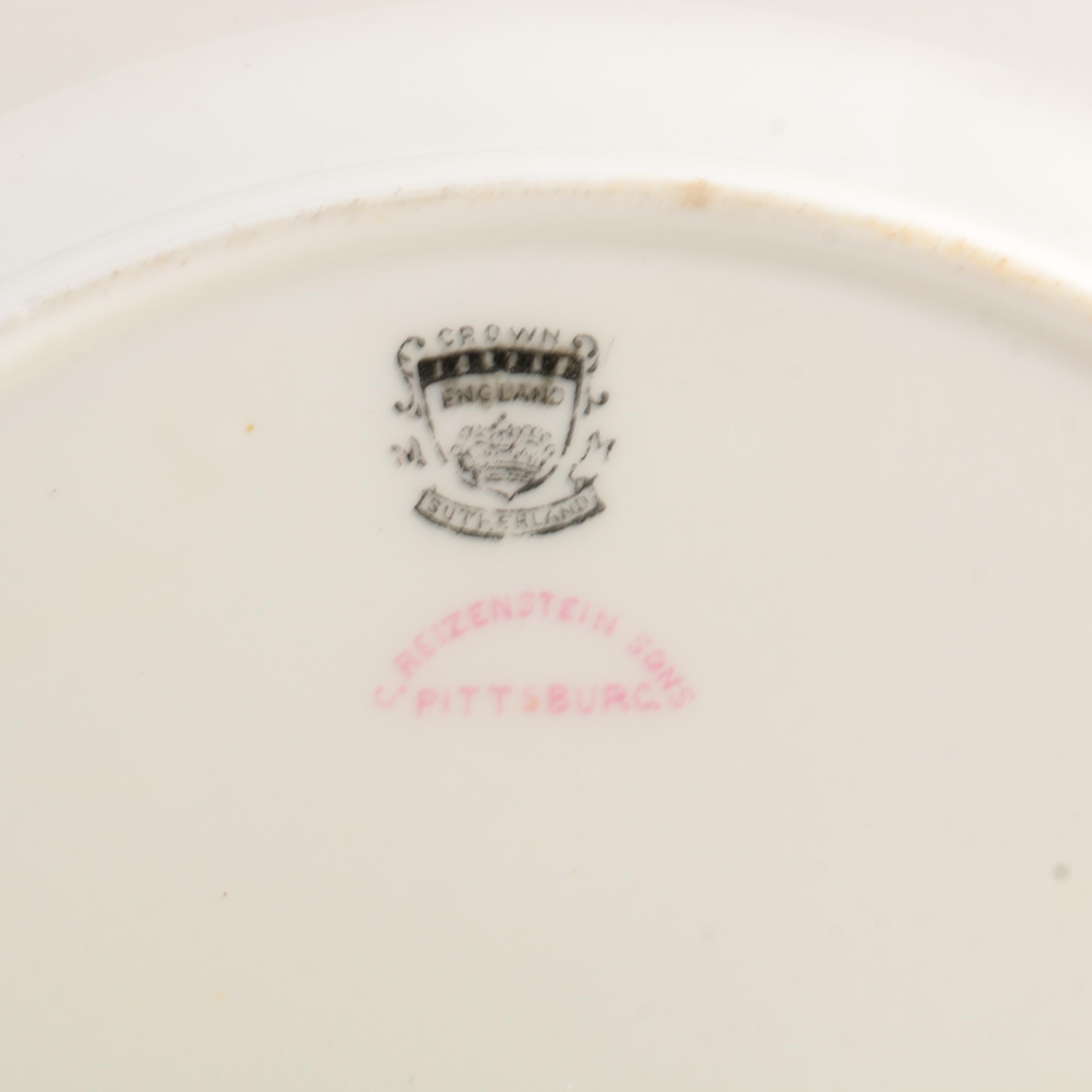 Crown Sutherland Porcelain Dinner Plates