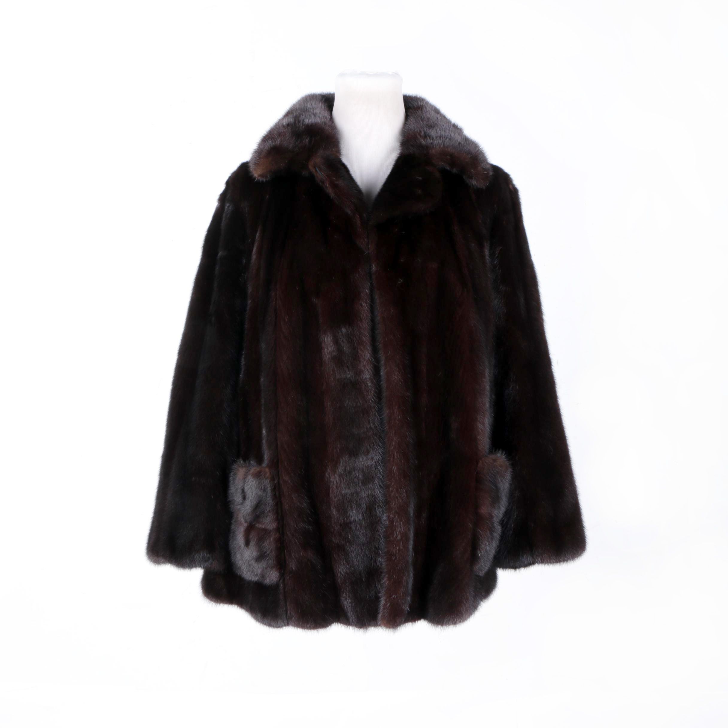 Vintage Weiss Dark Mink Fur Jacket