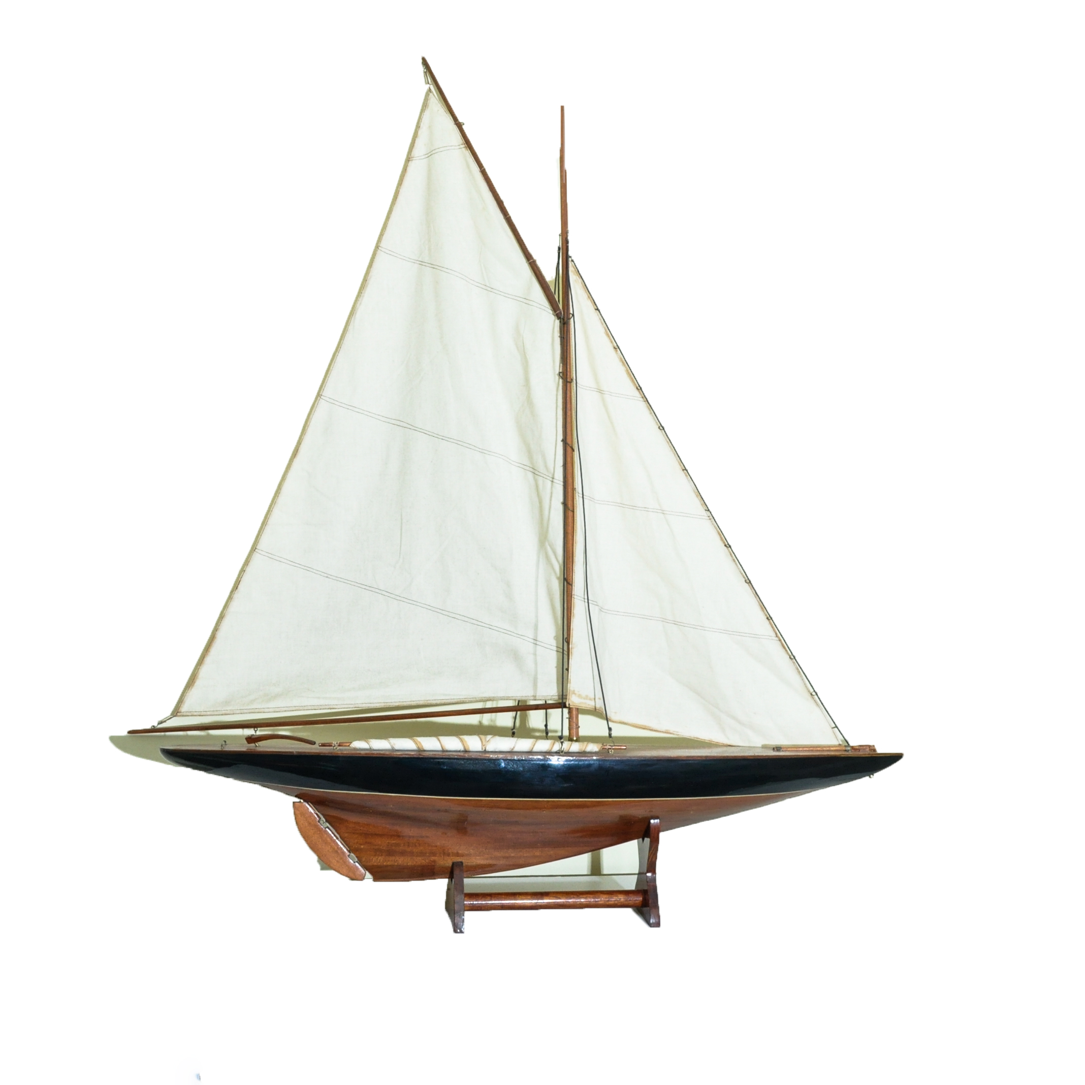 Wooden Model of a Sloop Sailboat
