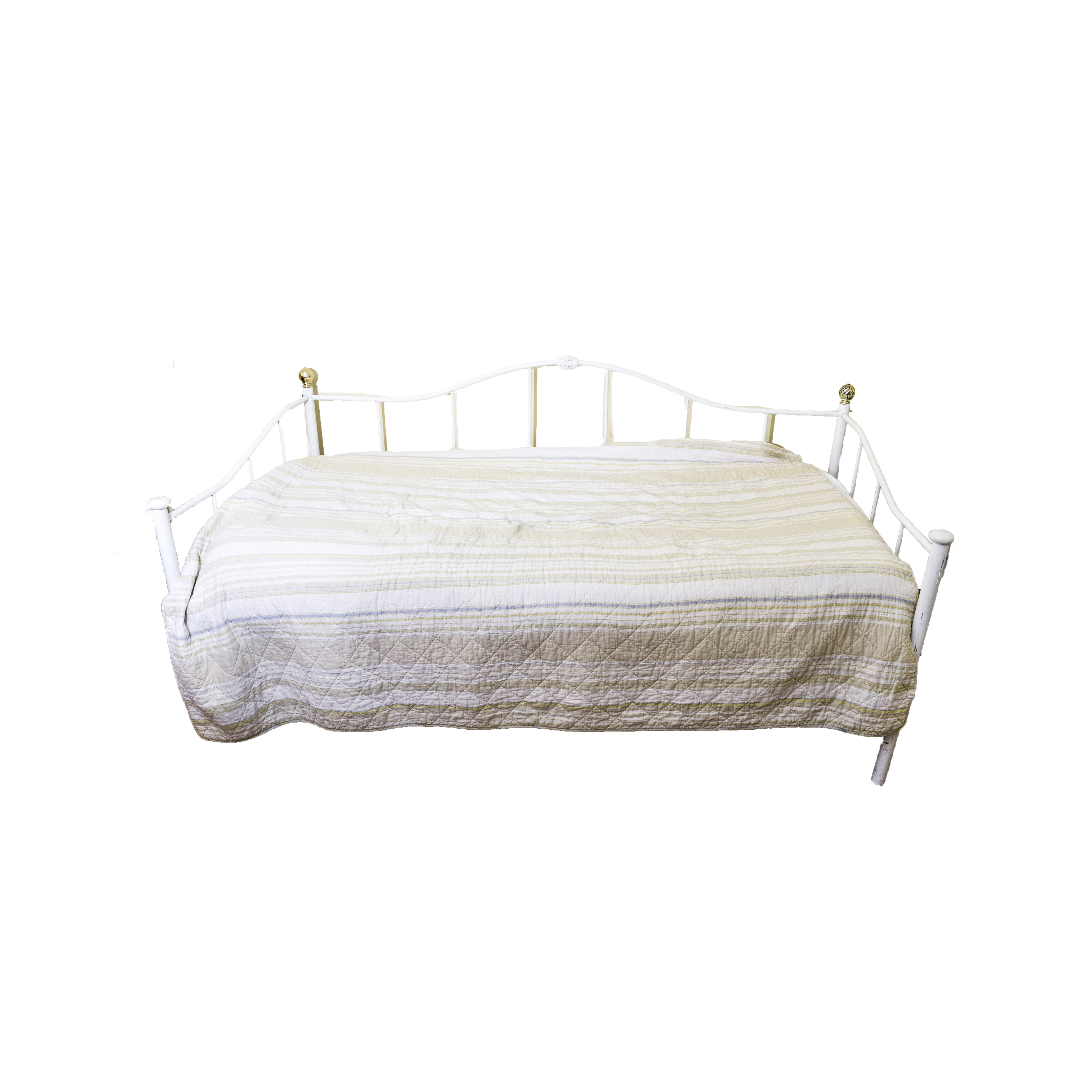 White Metal Day Bed with Trundle