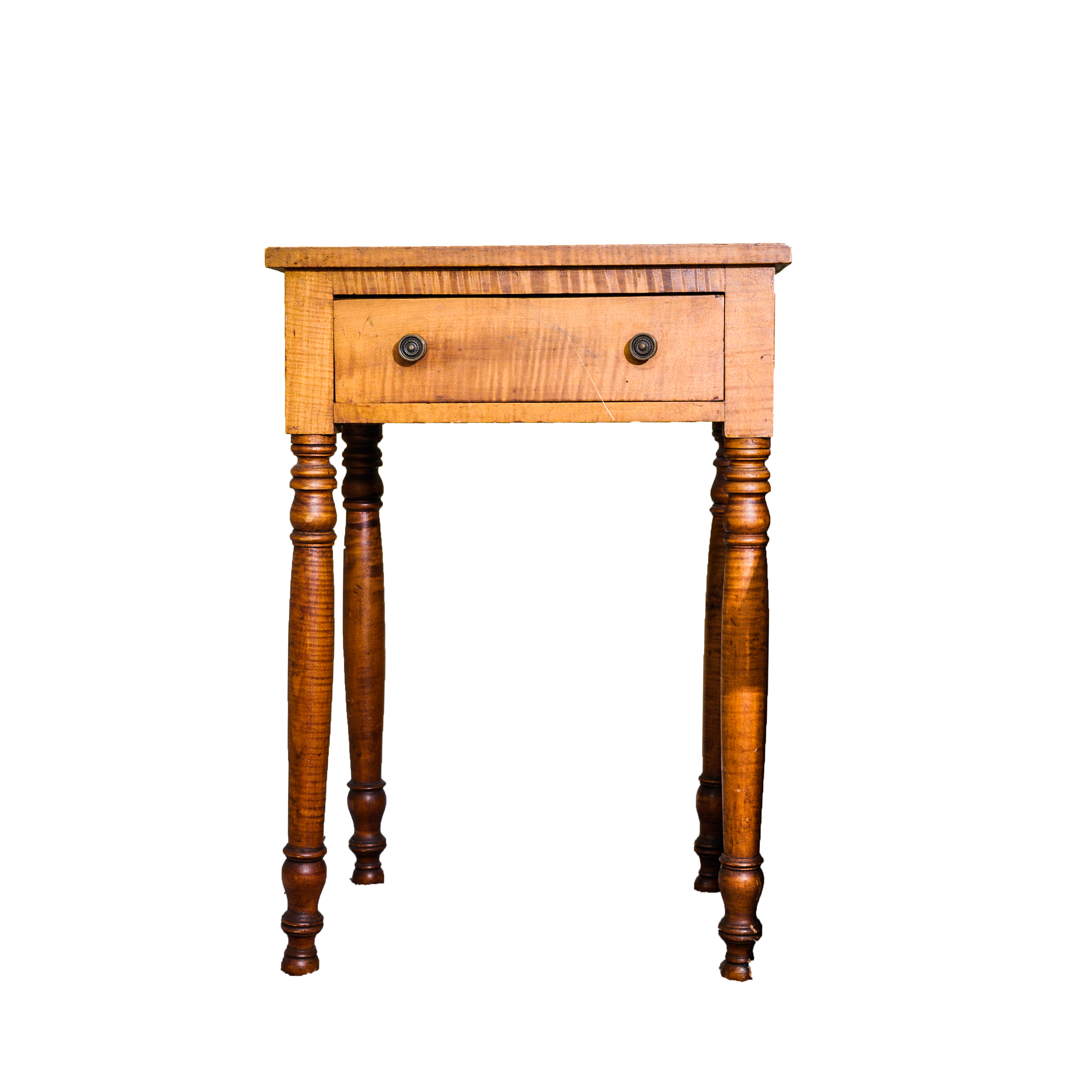 Late Federal Curly Maple One-Drawer Stand