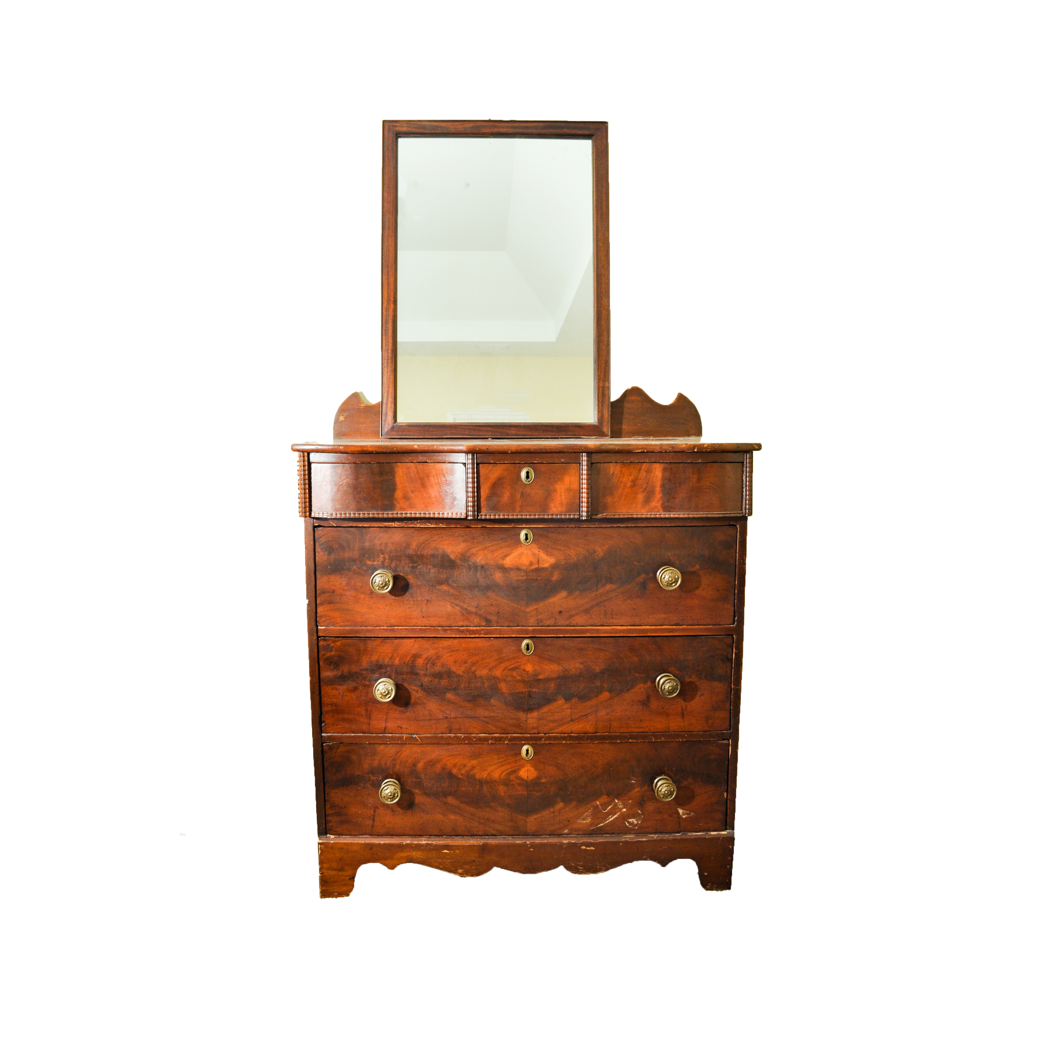 Empire / Early Victorian Chest of Drawers with Later Mirror