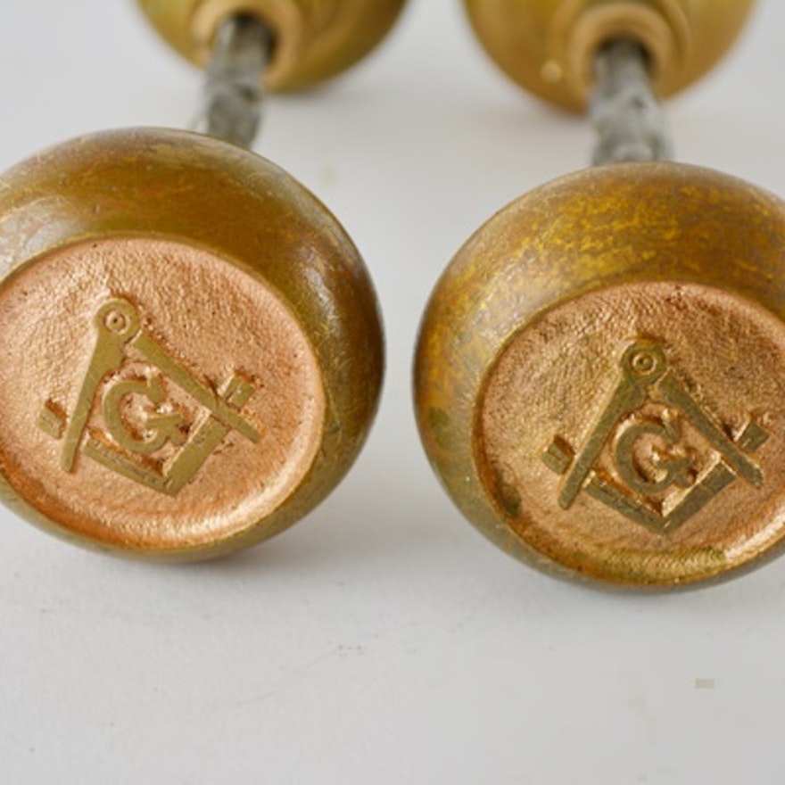 Masonic Brass Door Knobs