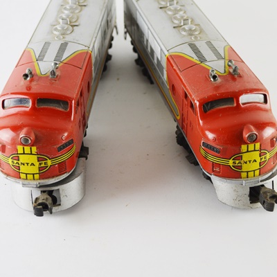 Two Lionel #2383 Santa Fe O-Gauge Locomotives