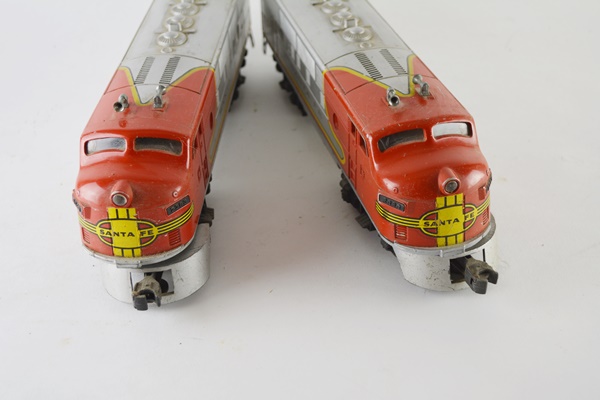 Two Lionel #2383 Santa Fe O-Gauge Locomotives