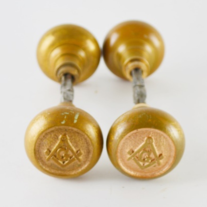 Masonic Brass Door Knobs