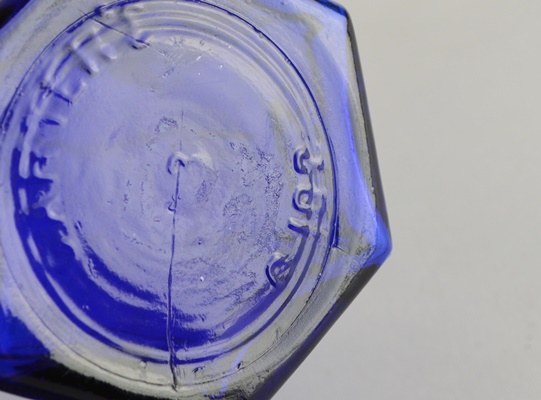Carter's Cobalt Blue Cathedral Style Glass Bottles