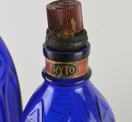 Carter's Cobalt Blue Cathedral Style Glass Bottles