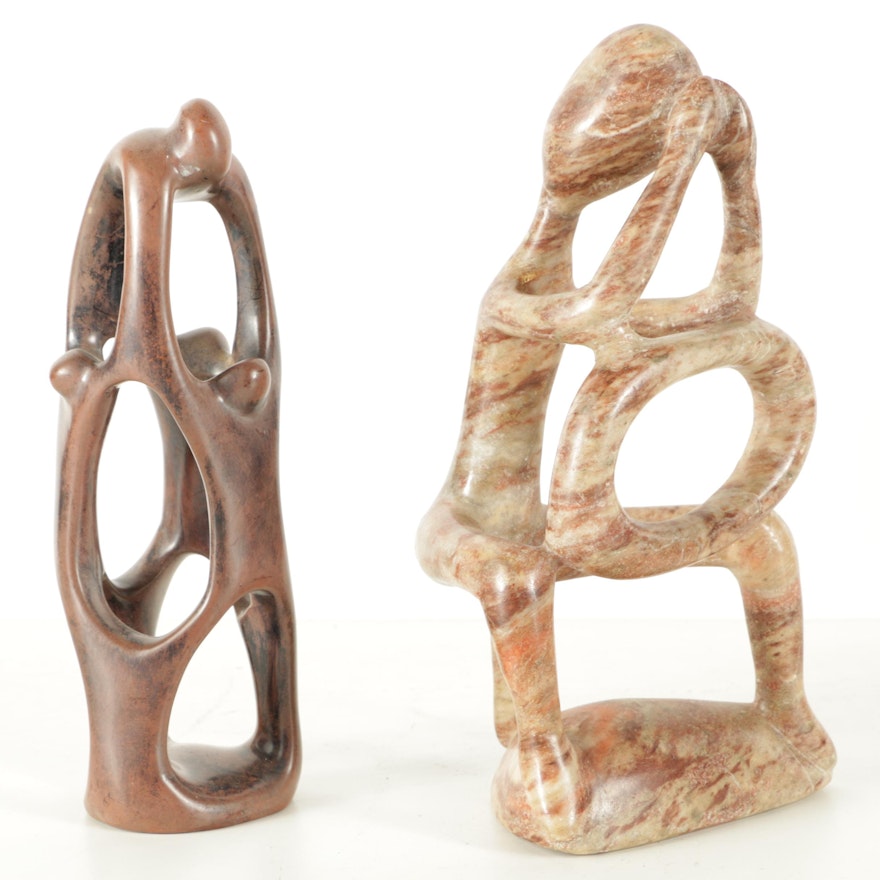 Carved Soapstone Abstract Figures