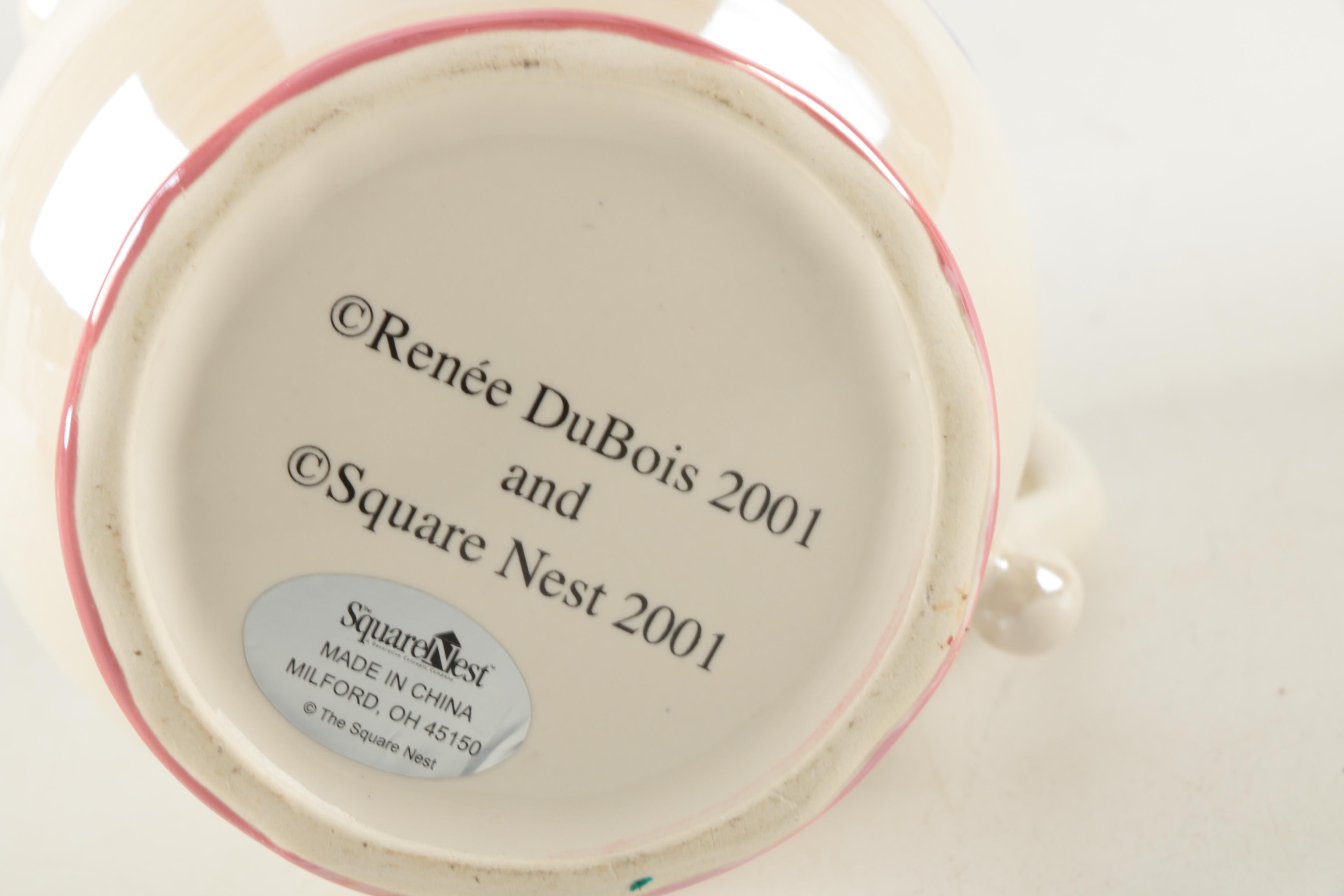 Renee DuBois Ceramic Tea Set with French Phrases