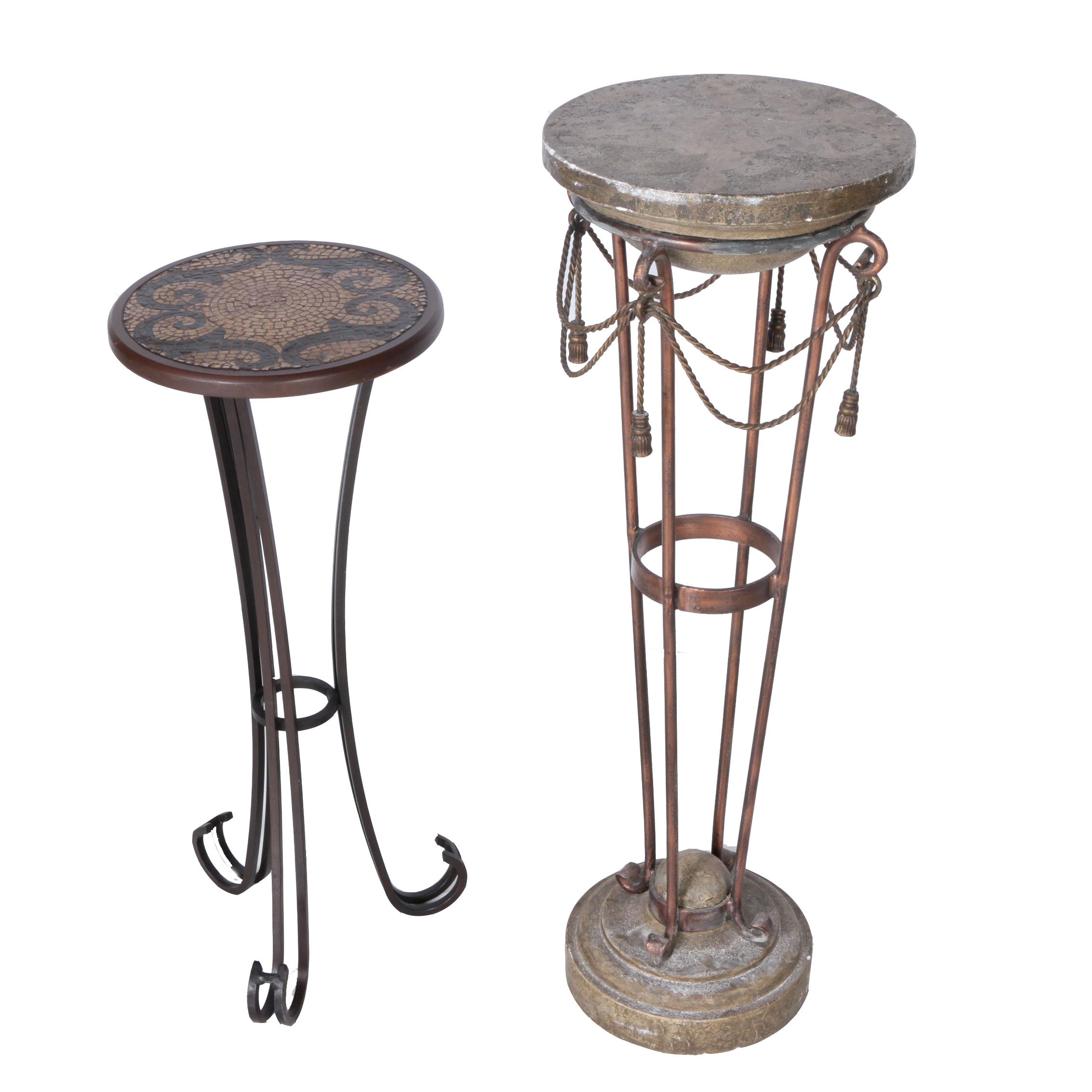 Two Disparate Metal Plant Stands